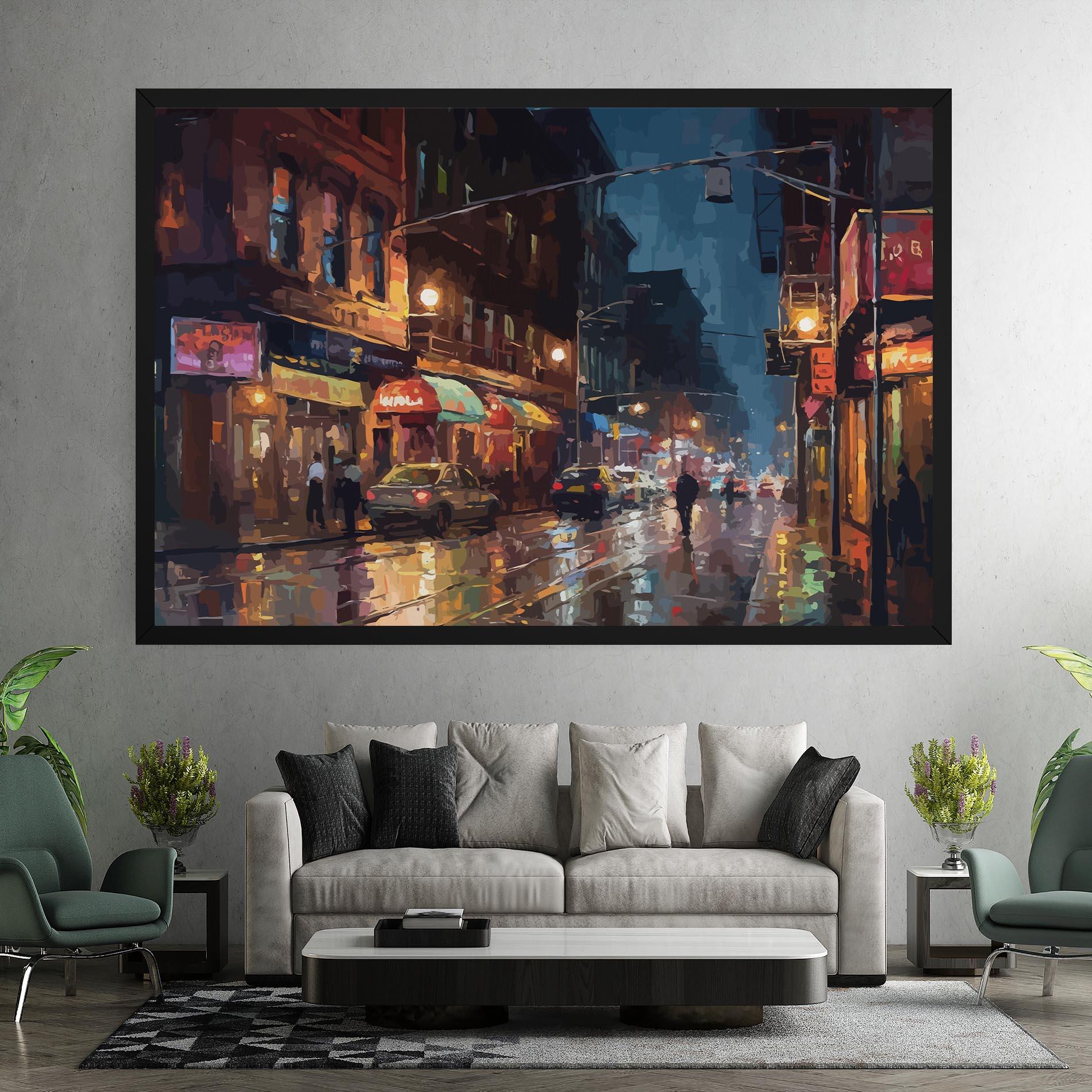 Tablou Canvas City Cars Night mockup 7