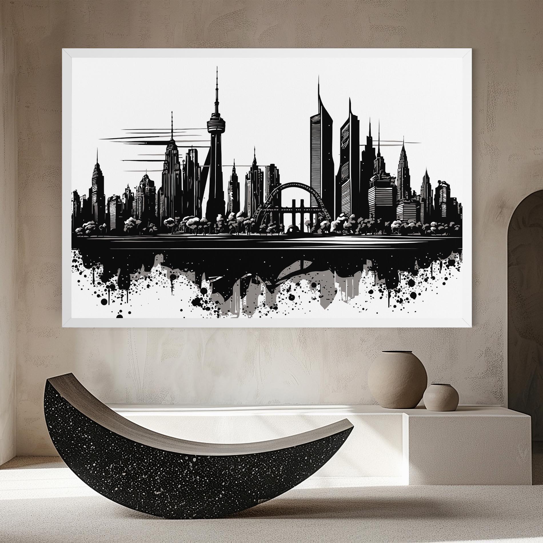 Tablou Canvas Black Ink City mockup 8
