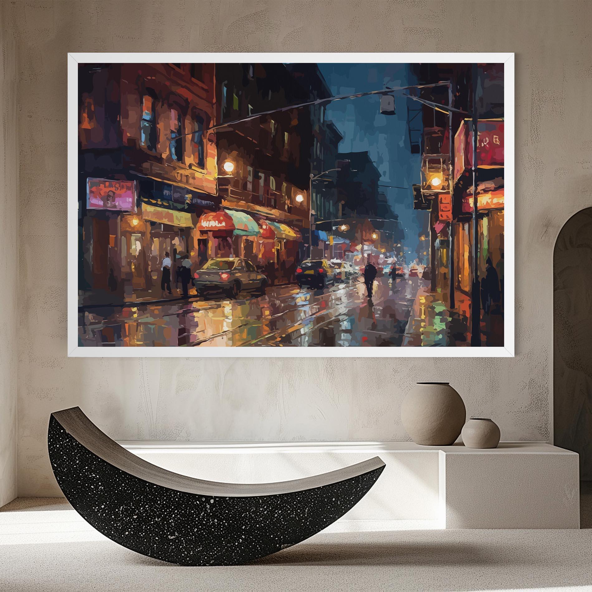 Tablou Canvas City Cars Night mockup 8