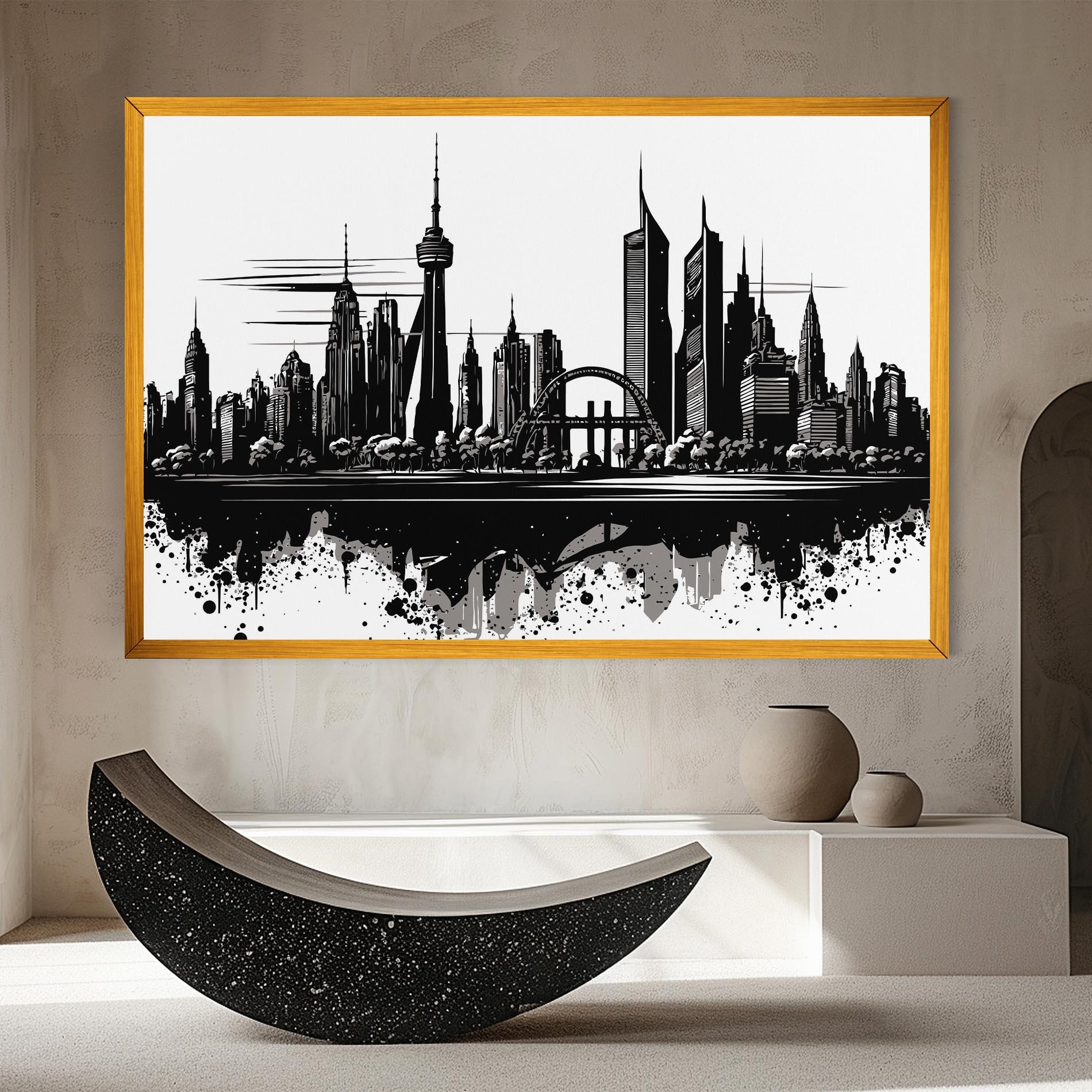 Tablou Canvas Black Ink City mockup 8