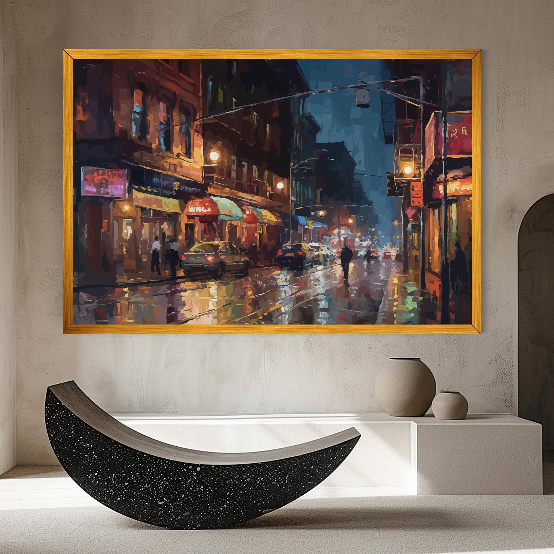 Tablou Canvas City Cars Night mockup 8