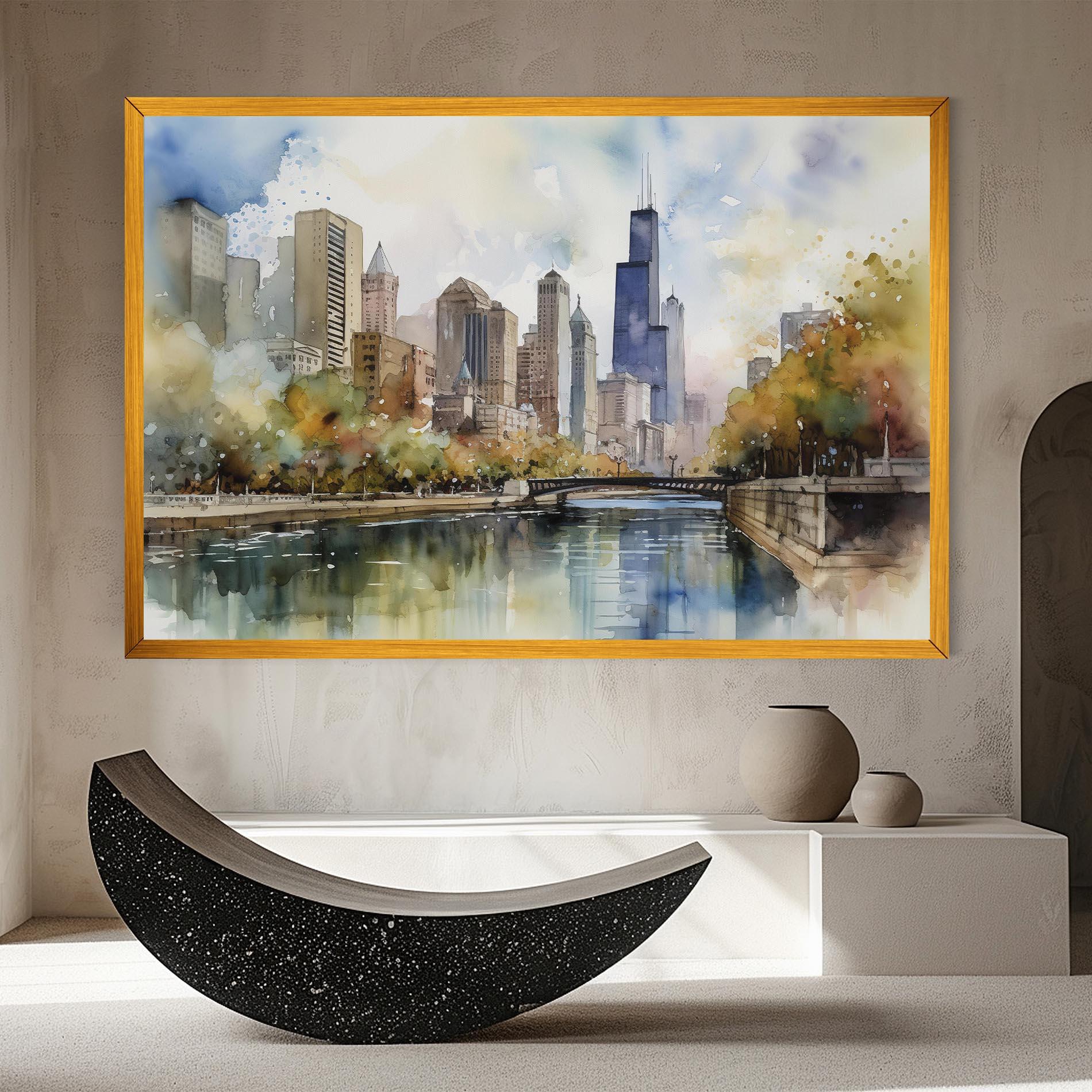 Tablou Canvas City Skyline Painting mockup 8