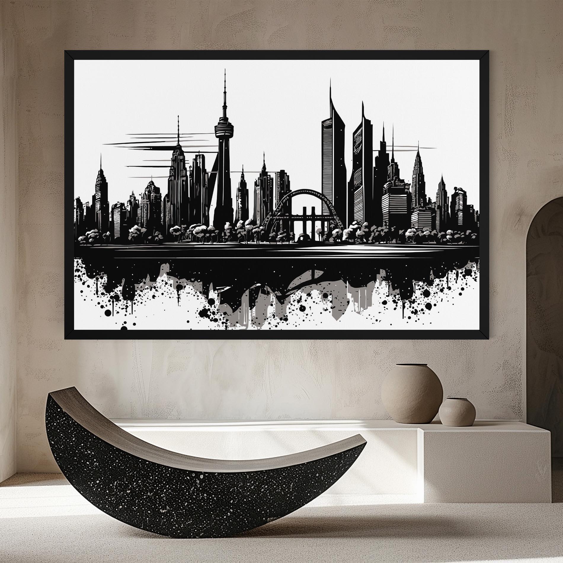 Tablou Canvas Black Ink City mockup 8
