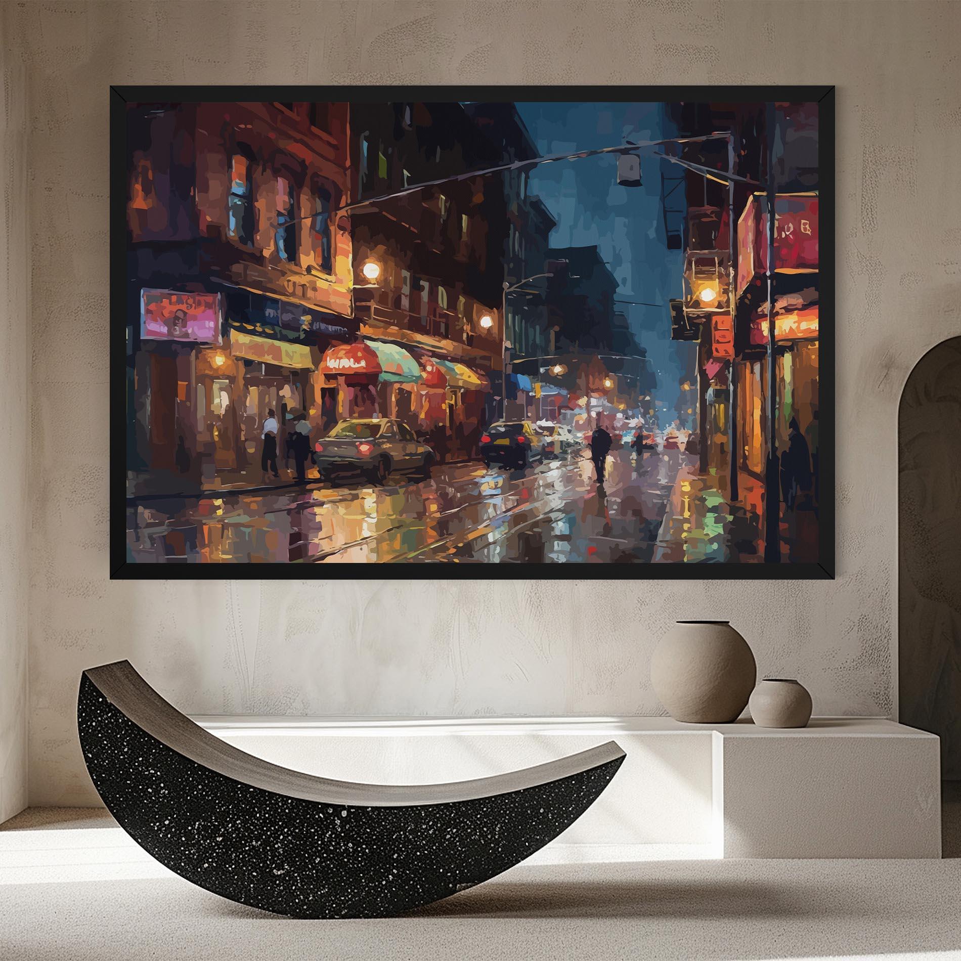 Tablou Canvas City Cars Night mockup 8