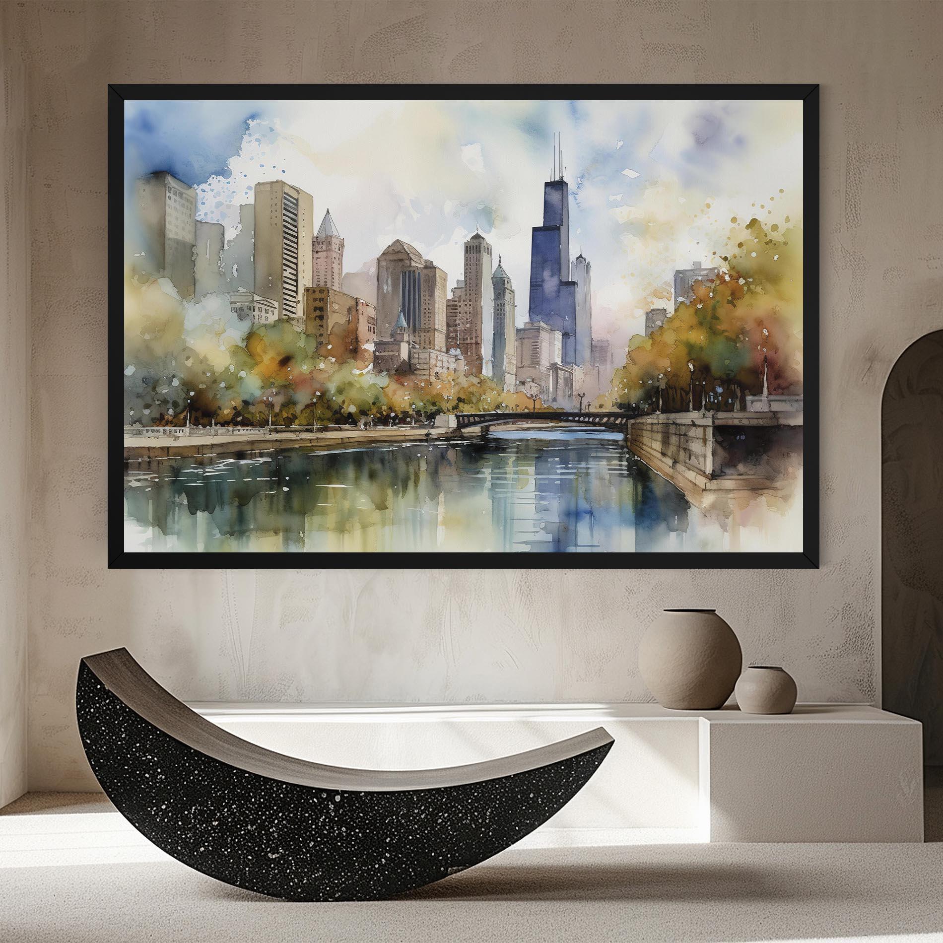 Tablou Canvas City Skyline Painting mockup 8