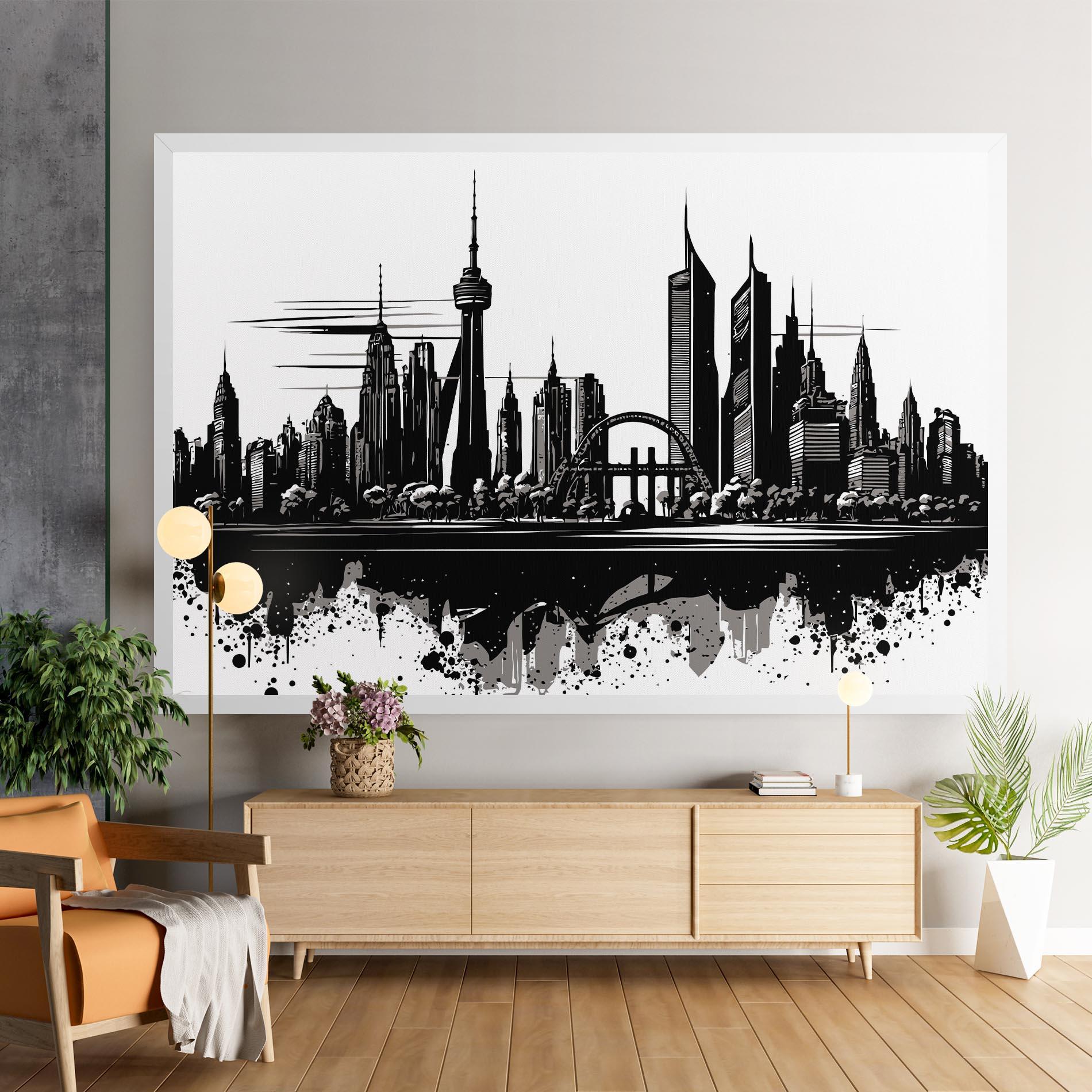 Tablou Canvas Black Ink City mockup 9
