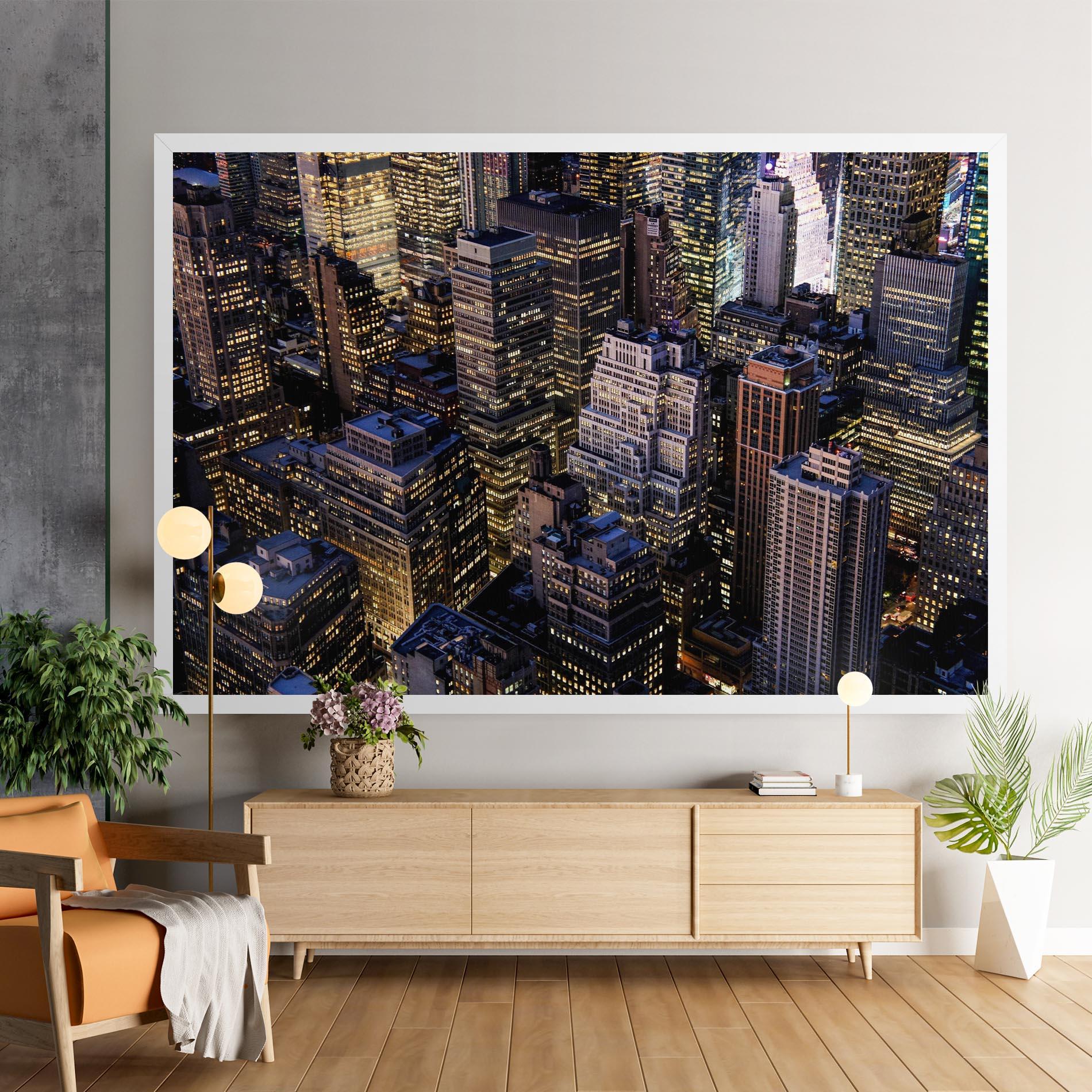 Tablou Canvas Blue Gold Skylines mockup 9