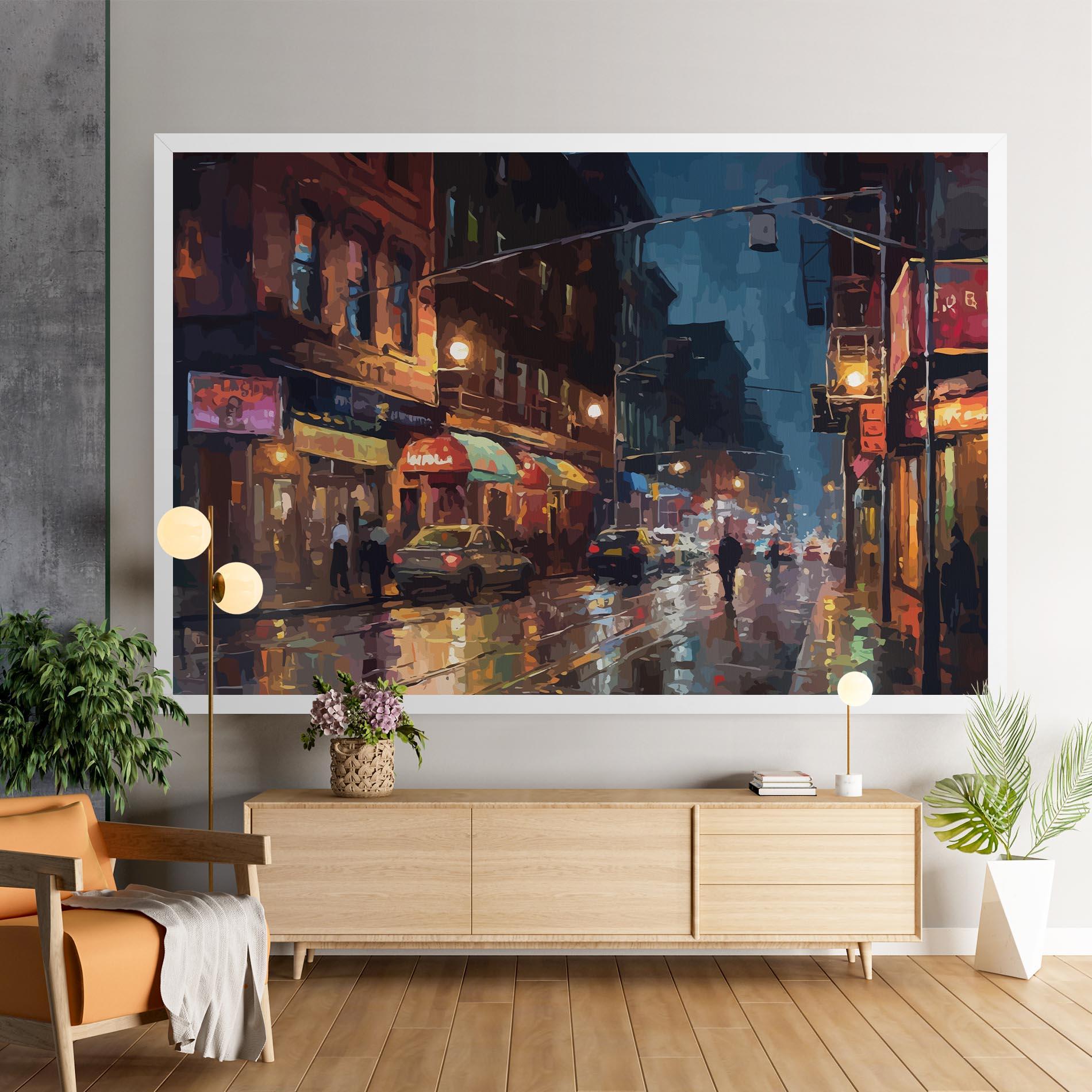Tablou Canvas City Cars Night mockup 9