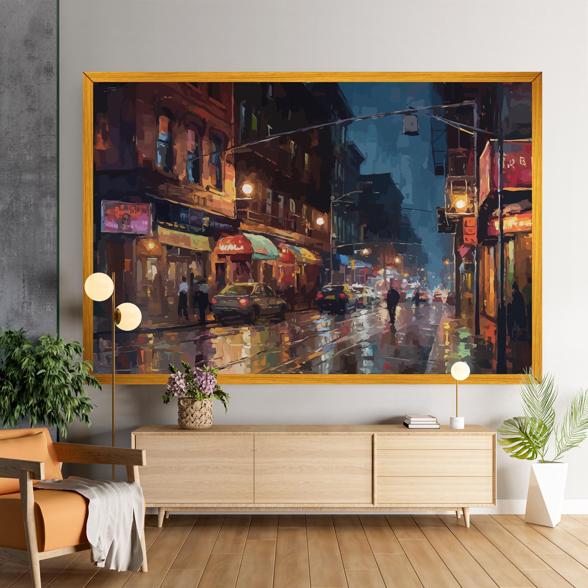 Tablou Canvas City Cars Night mockup 9