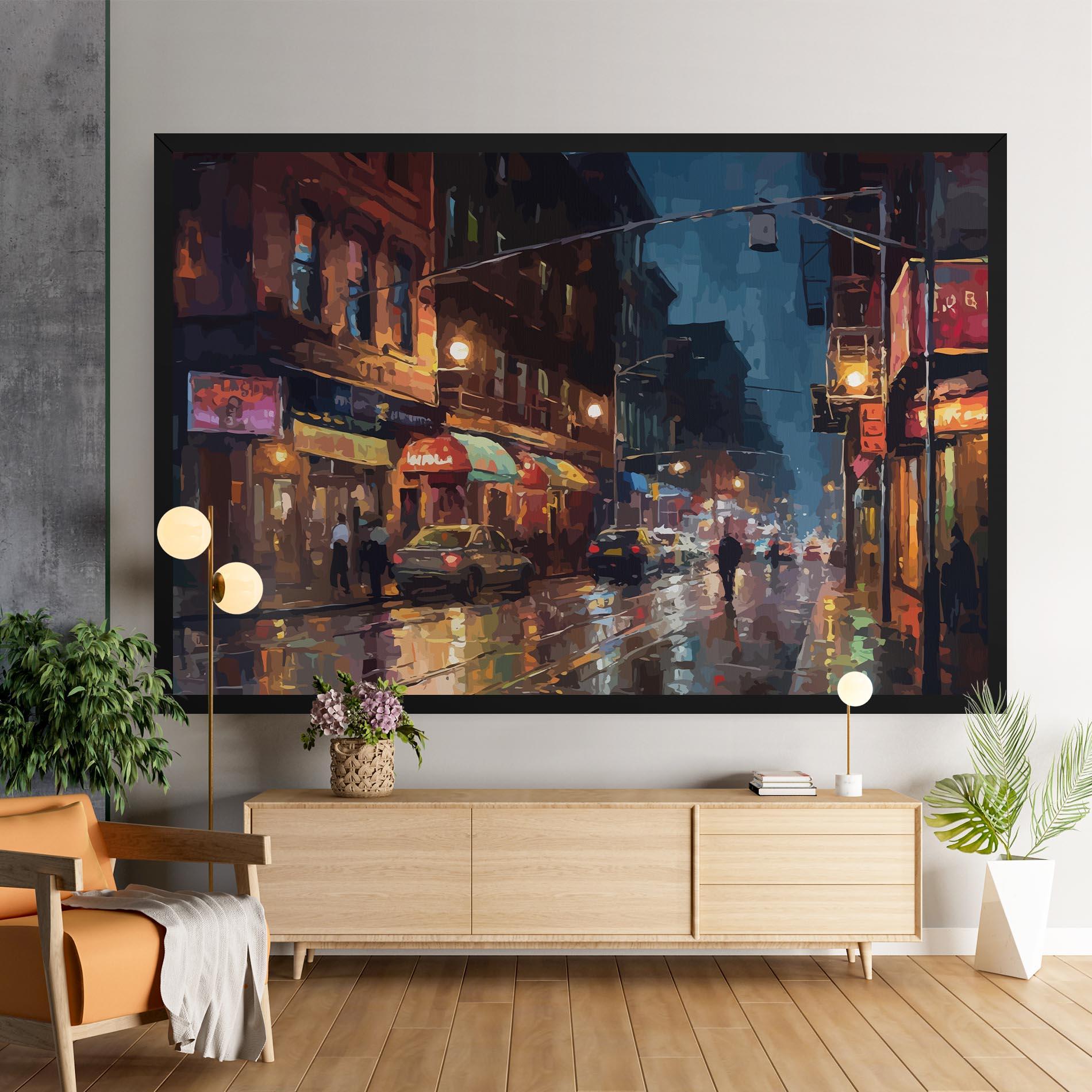 Tablou Canvas City Cars Night mockup 9