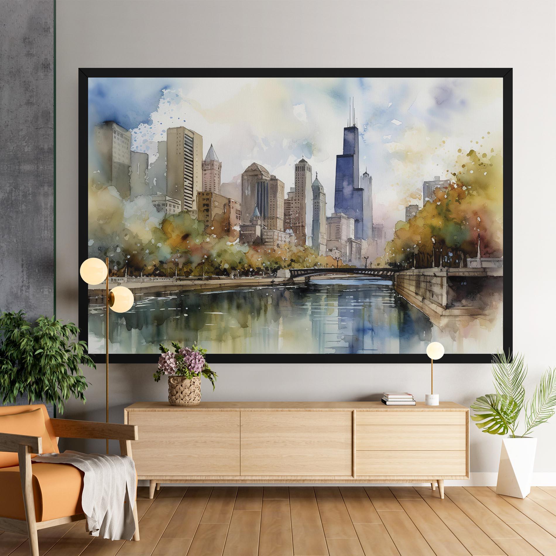Tablou Canvas City Skyline Painting mockup 9