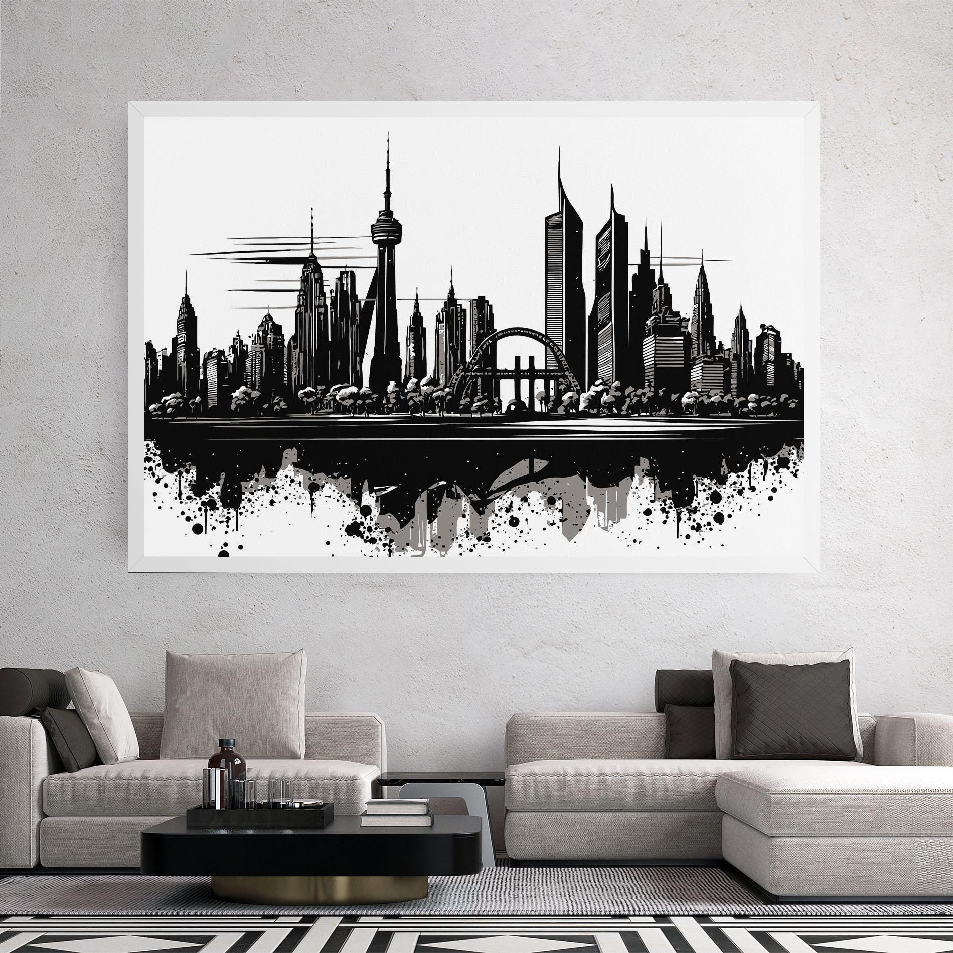 Tablou Canvas Black Ink City mockup 2