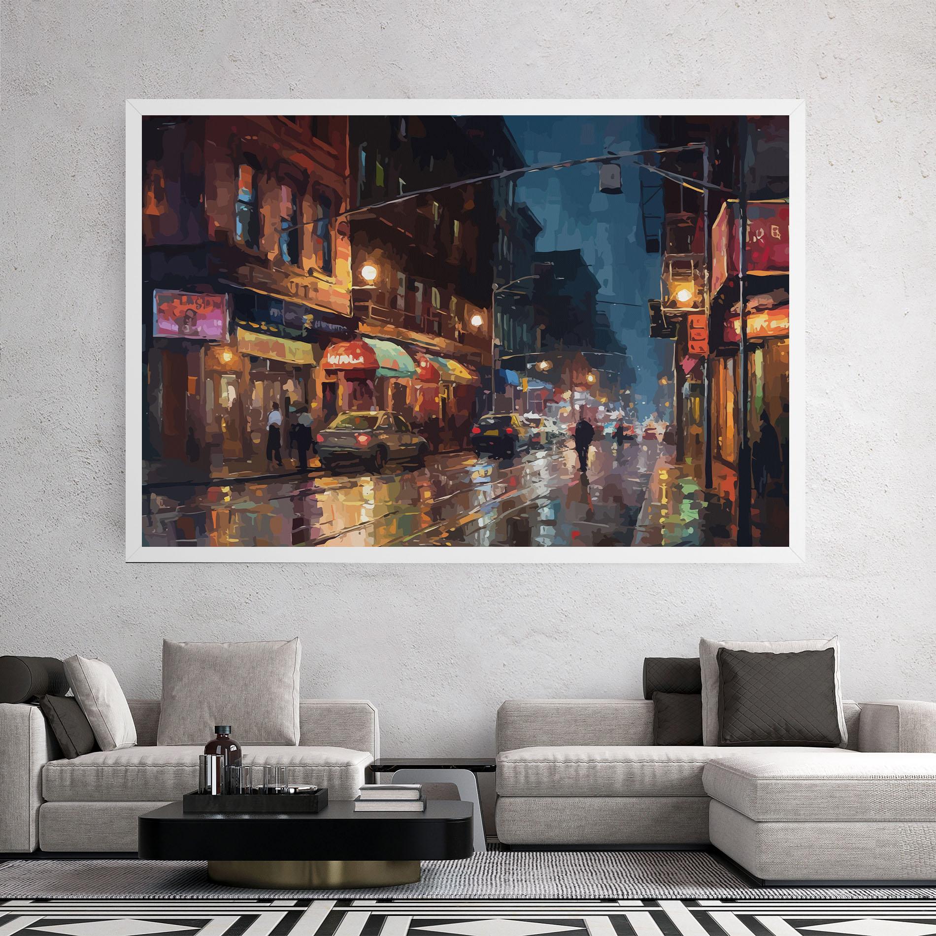 Tablou Canvas City Cars Night mockup 2