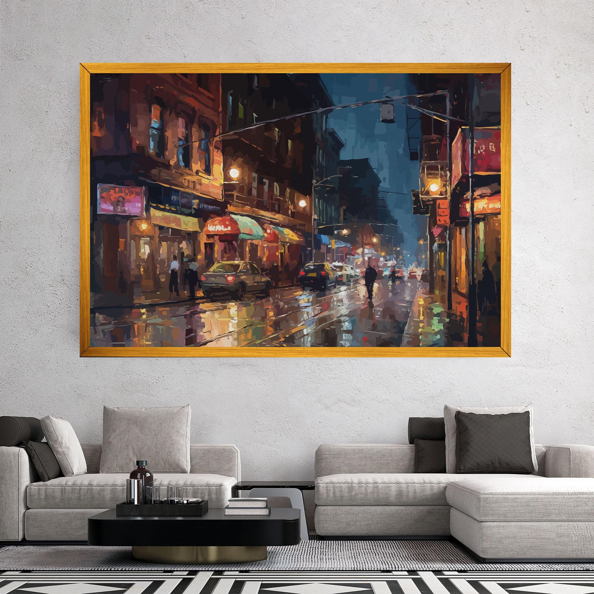 Tablou Canvas City Cars Night mockup 2