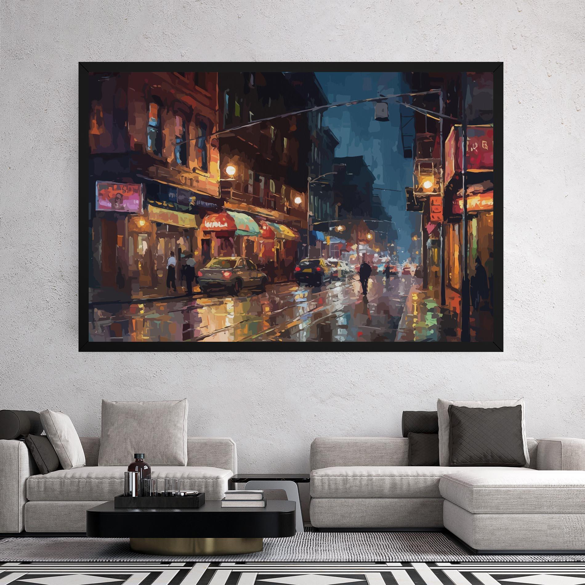 Tablou Canvas City Cars Night mockup 2