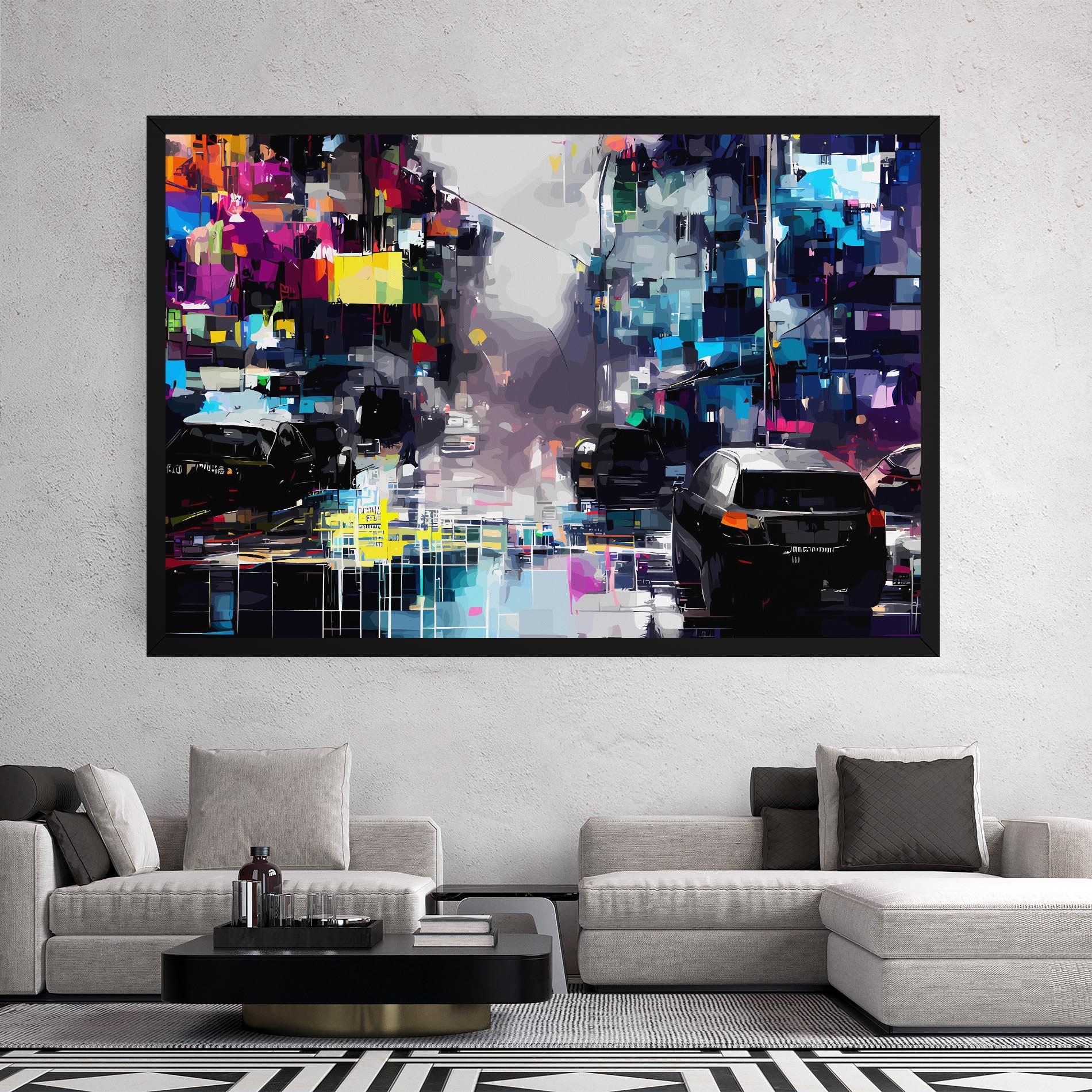 Tablou Canvas Grunge City Street mockup 2