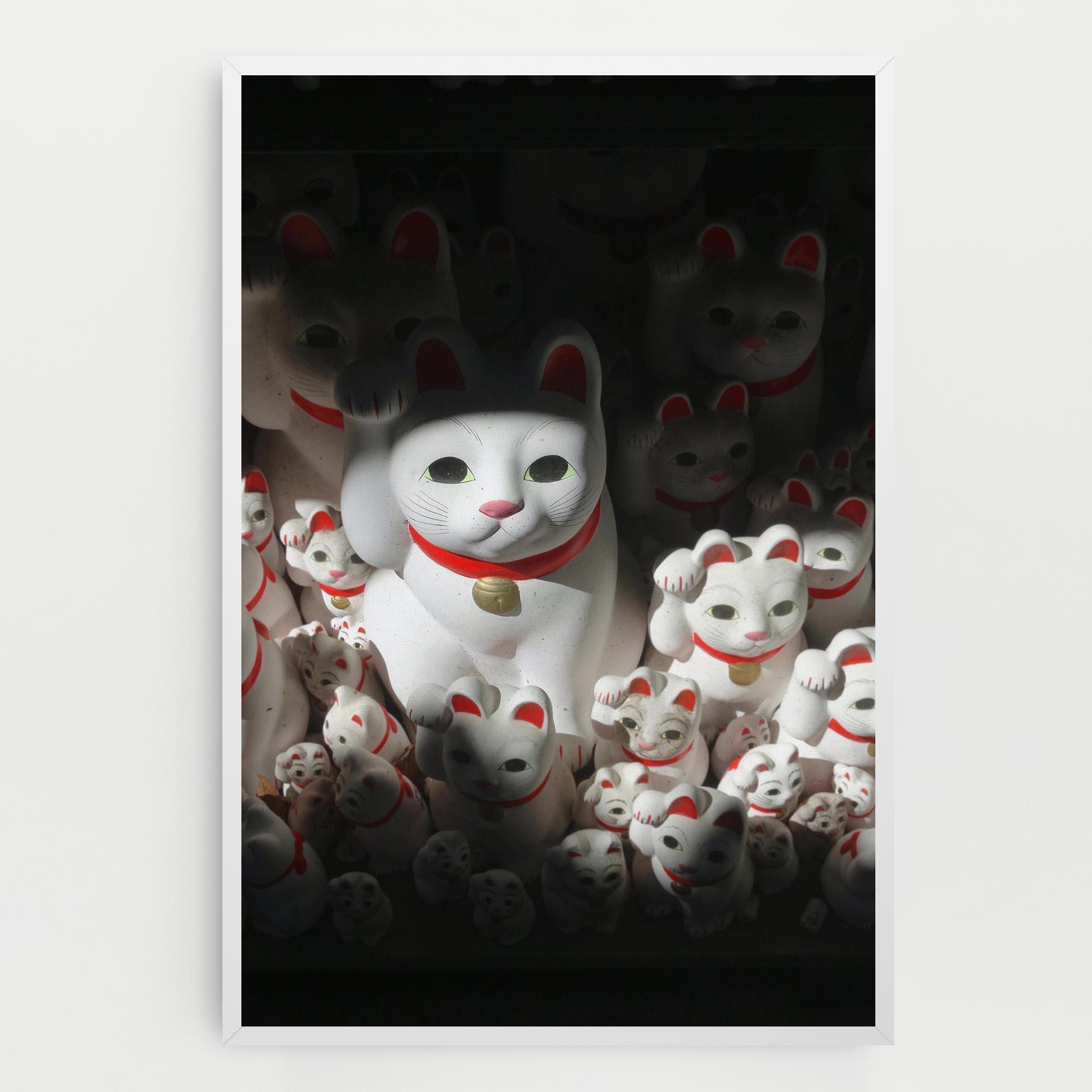 Tablou Canvas White Lucky Cats mockup 0