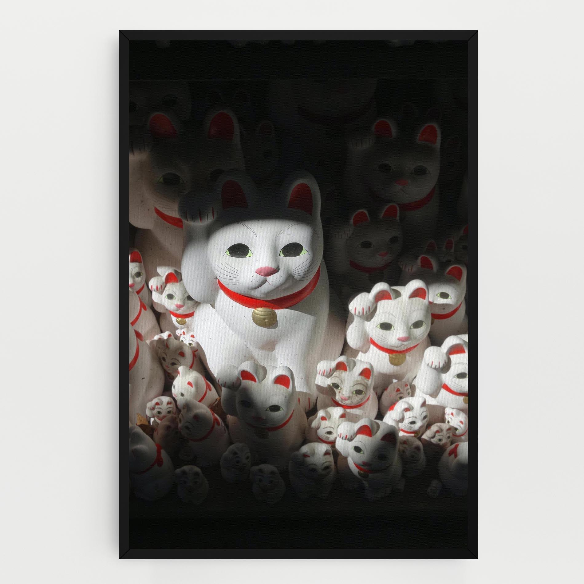 Tablou Canvas White Lucky Cats mockup 0