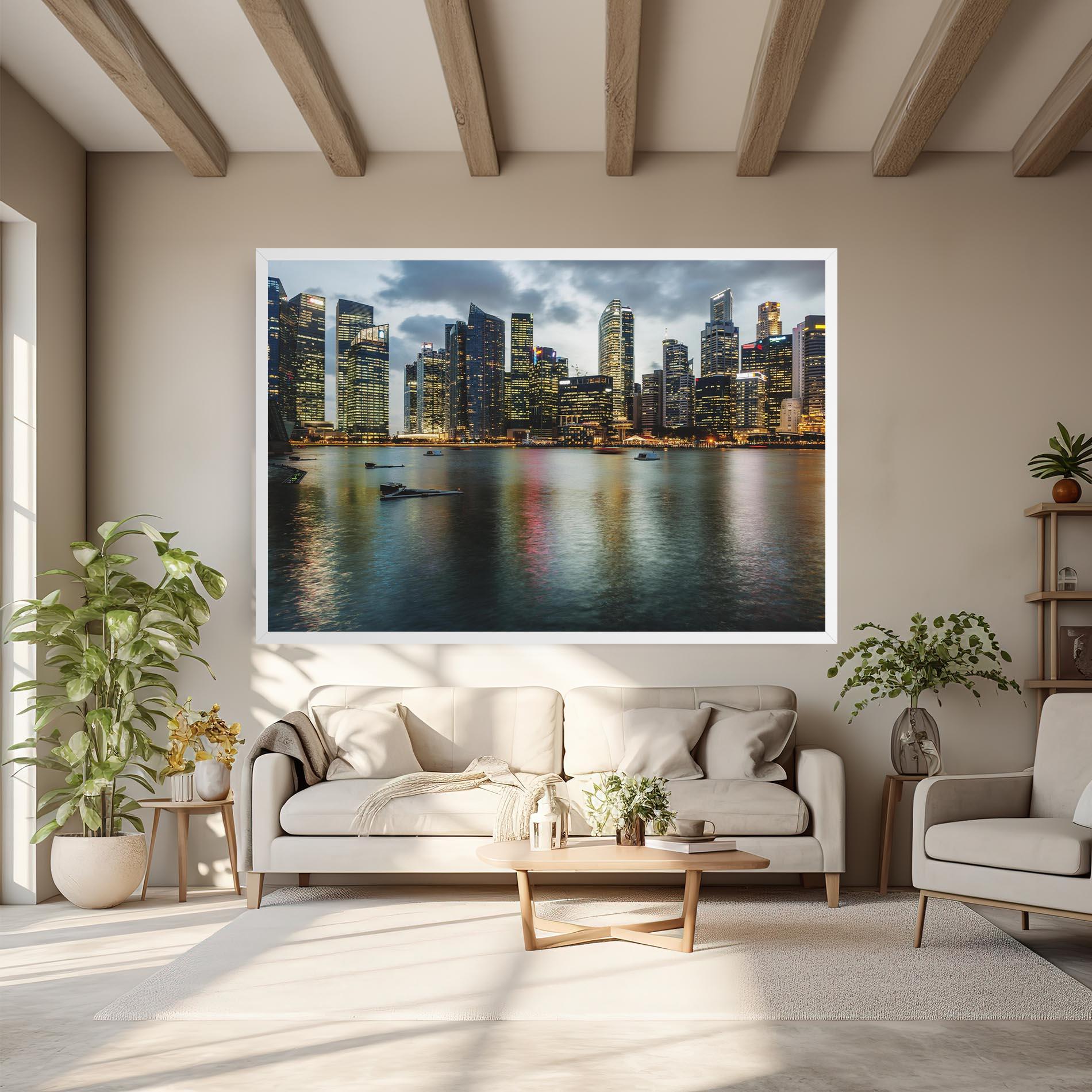 Tablou Canvas Singapore Skyline mockup 6
