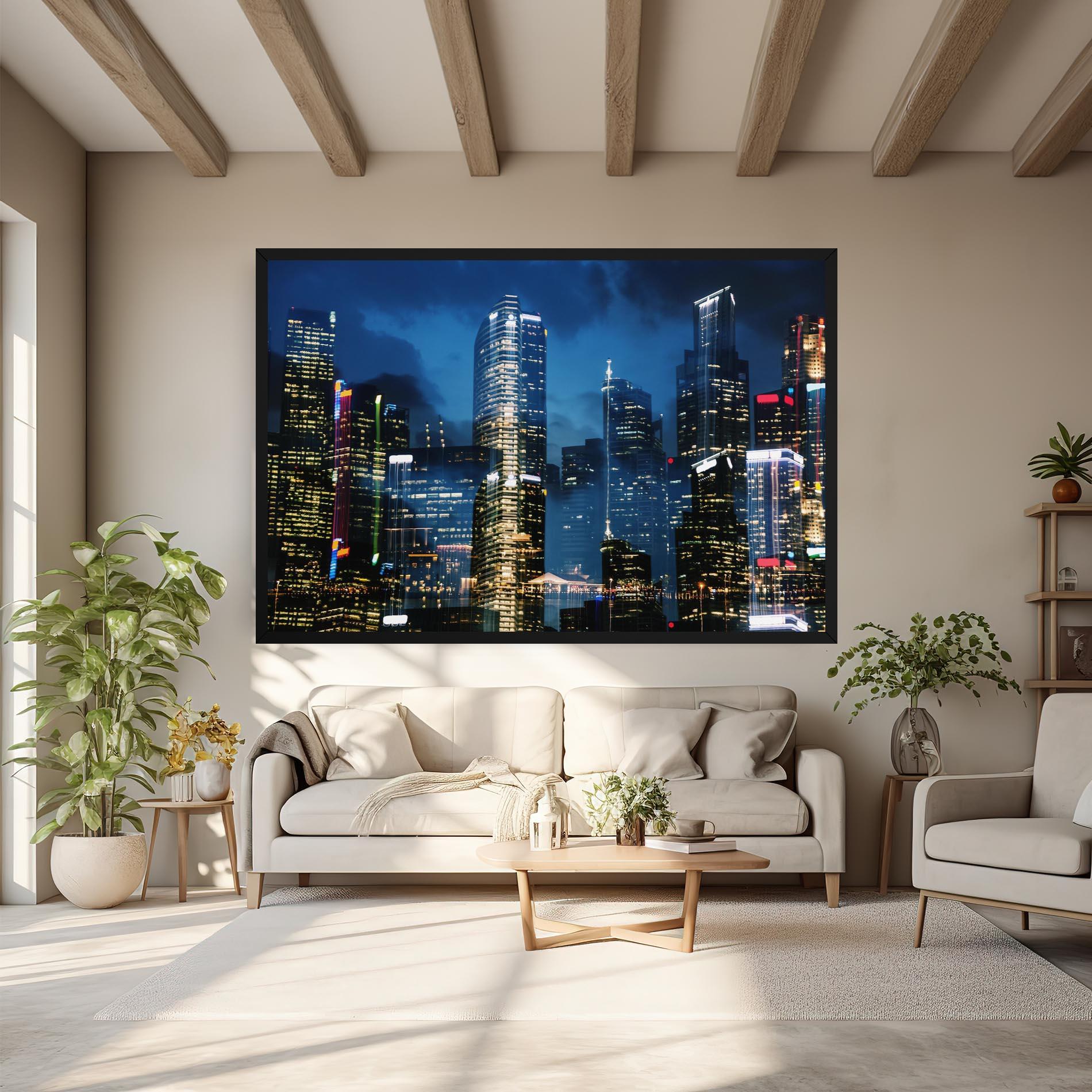 Tablou Canvas Singapore Night mockup 6