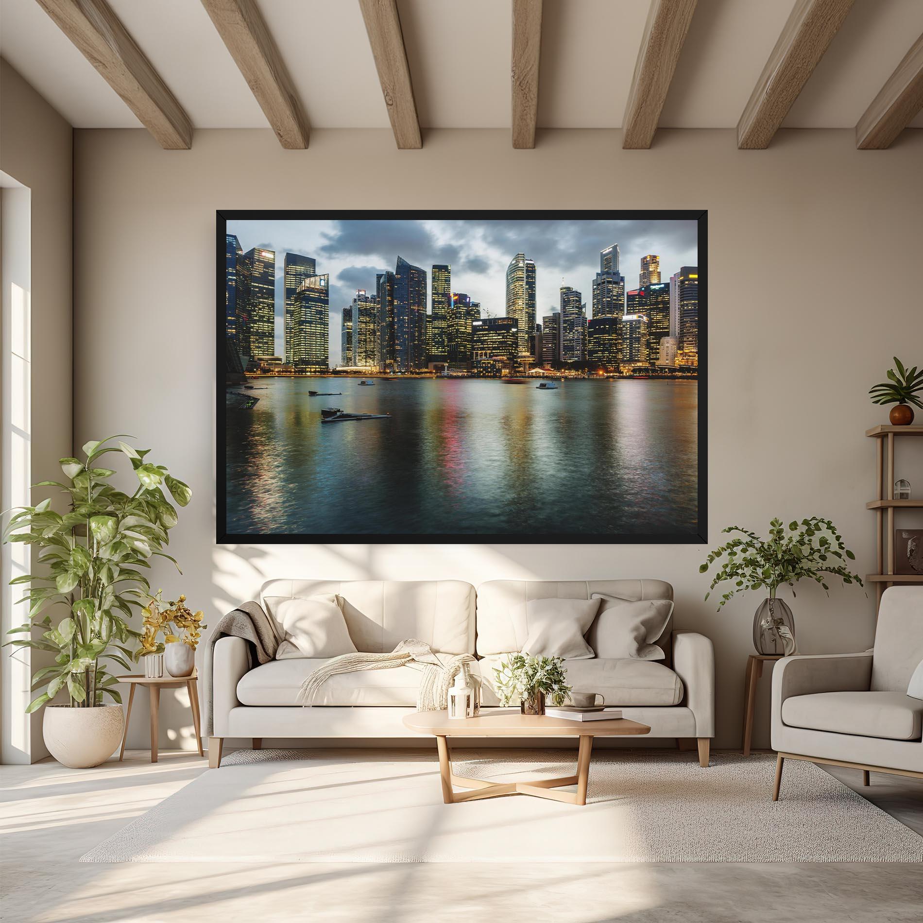 Tablou Canvas Singapore Skyline mockup 6