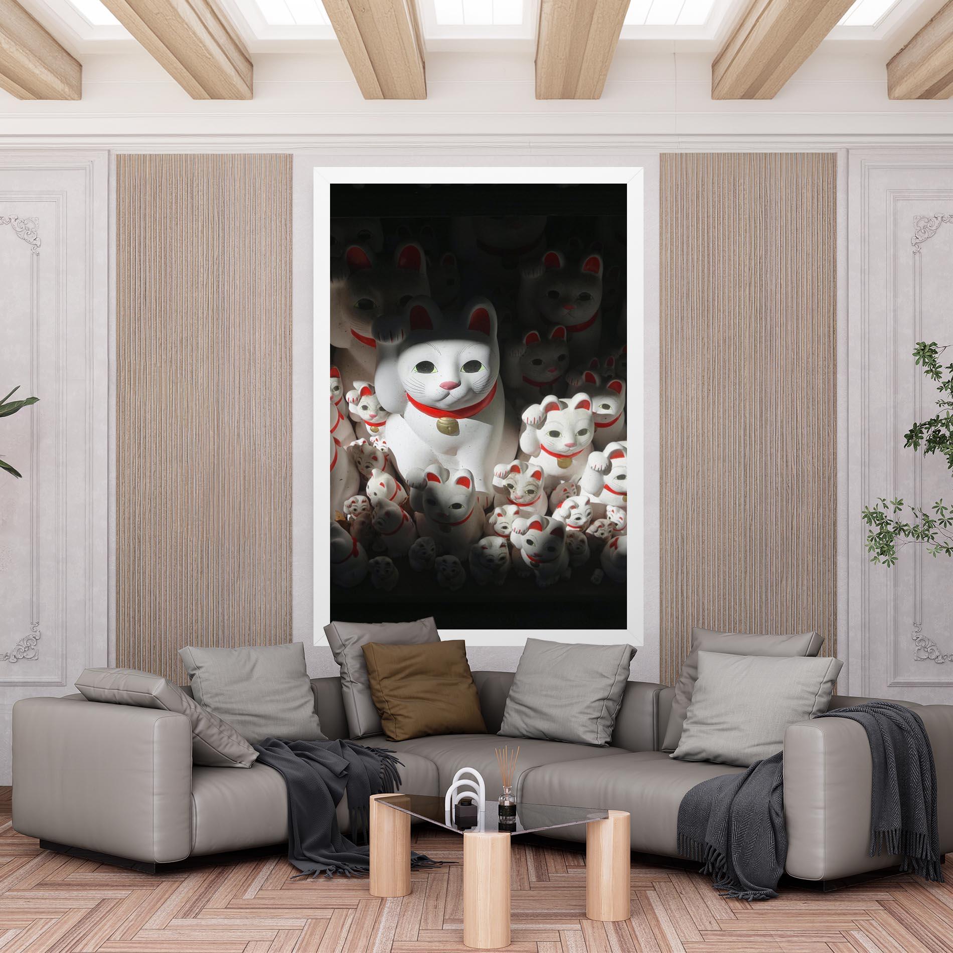 Tablou Canvas White Lucky Cats mockup 6
