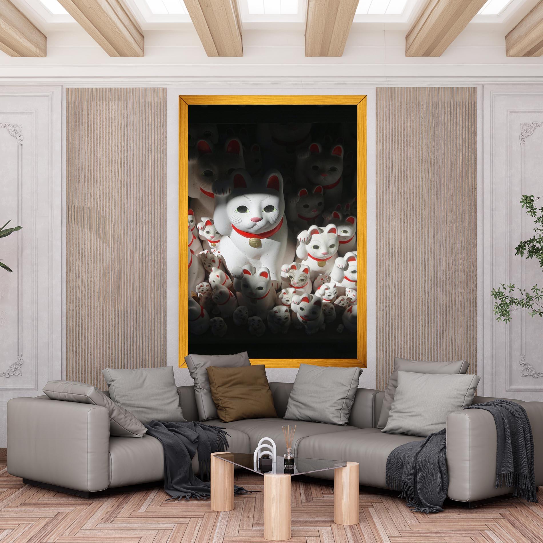 Tablou Canvas White Lucky Cats mockup 6