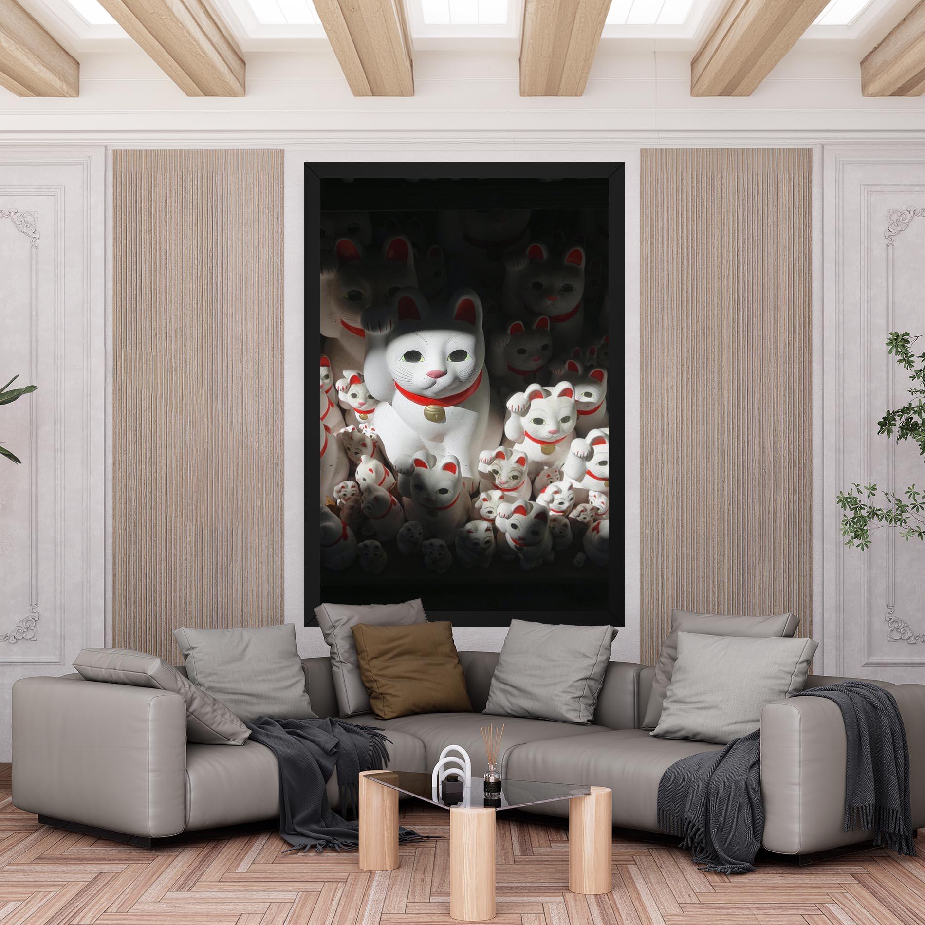 Tablou Canvas White Lucky Cats mockup 6