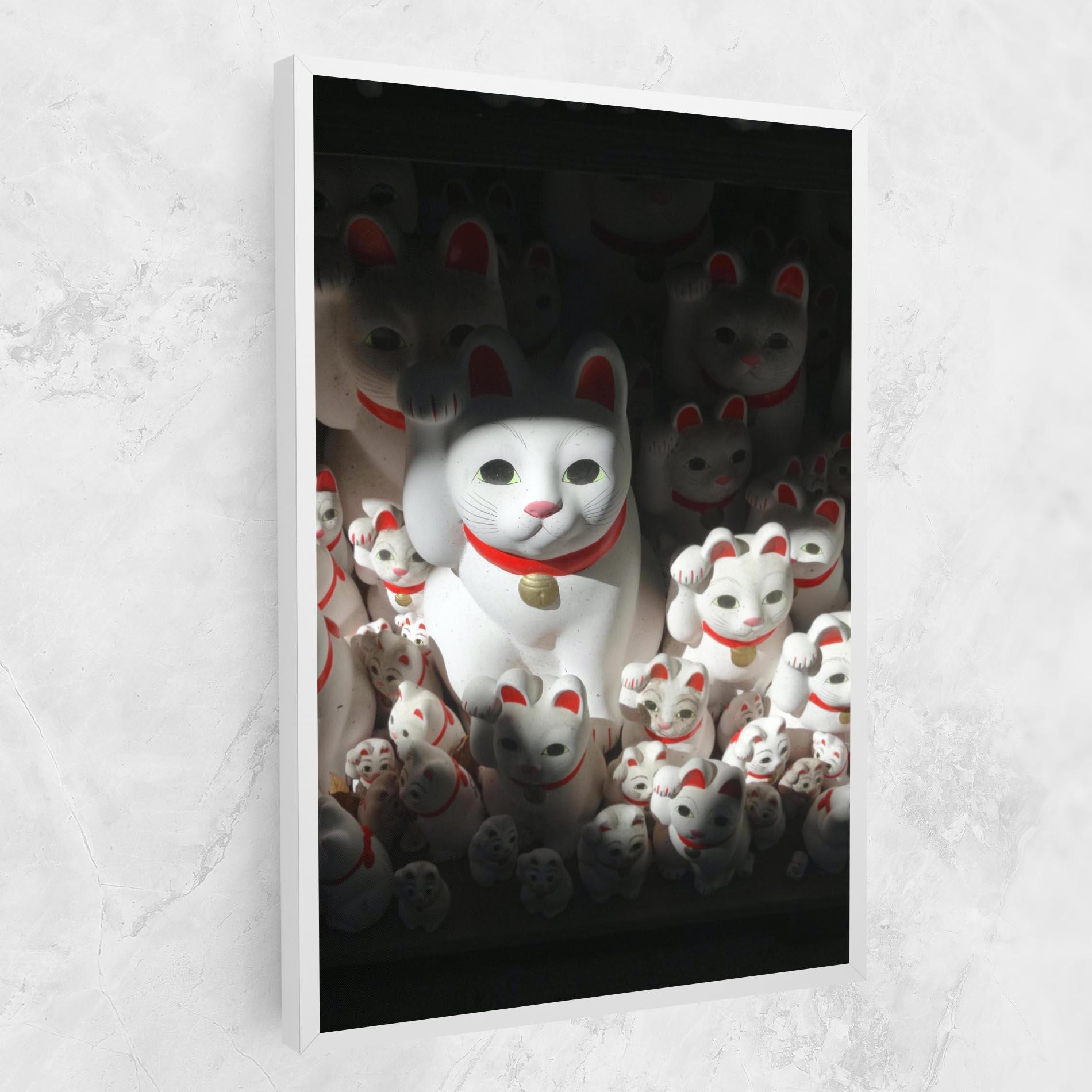Tablou Canvas White Lucky Cats mockup 1