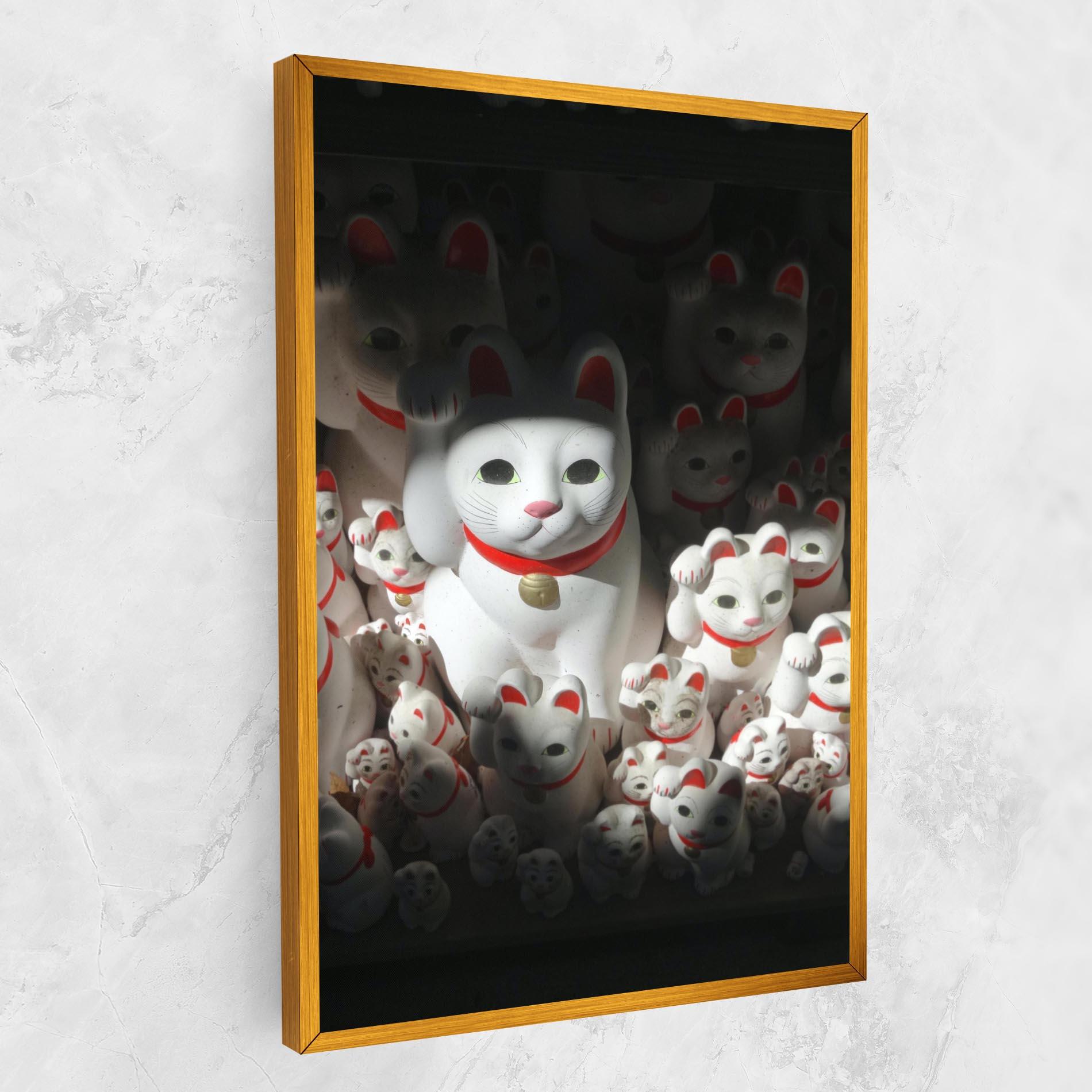 Tablou Canvas White Lucky Cats mockup 1