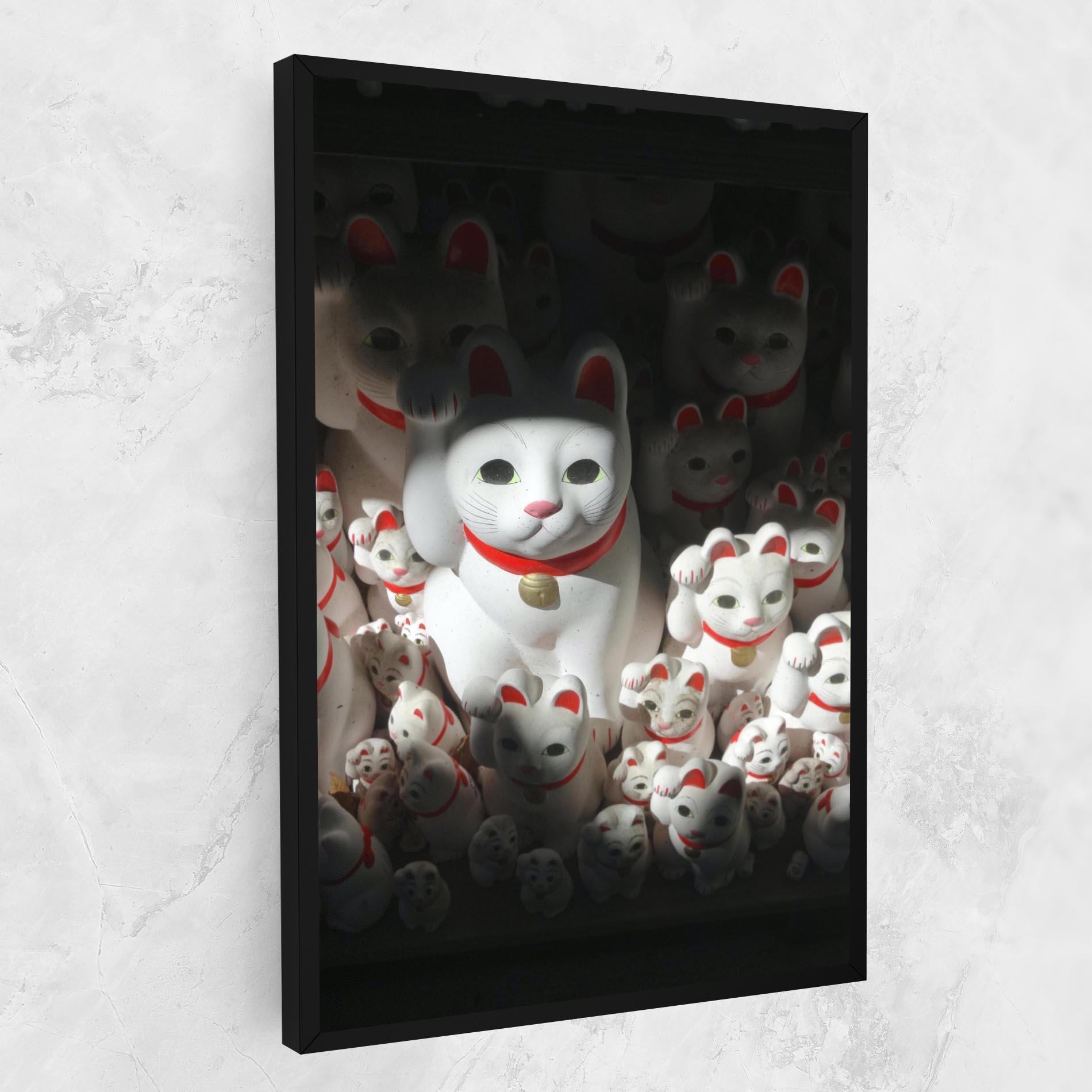 Tablou Canvas White Lucky Cats mockup 1