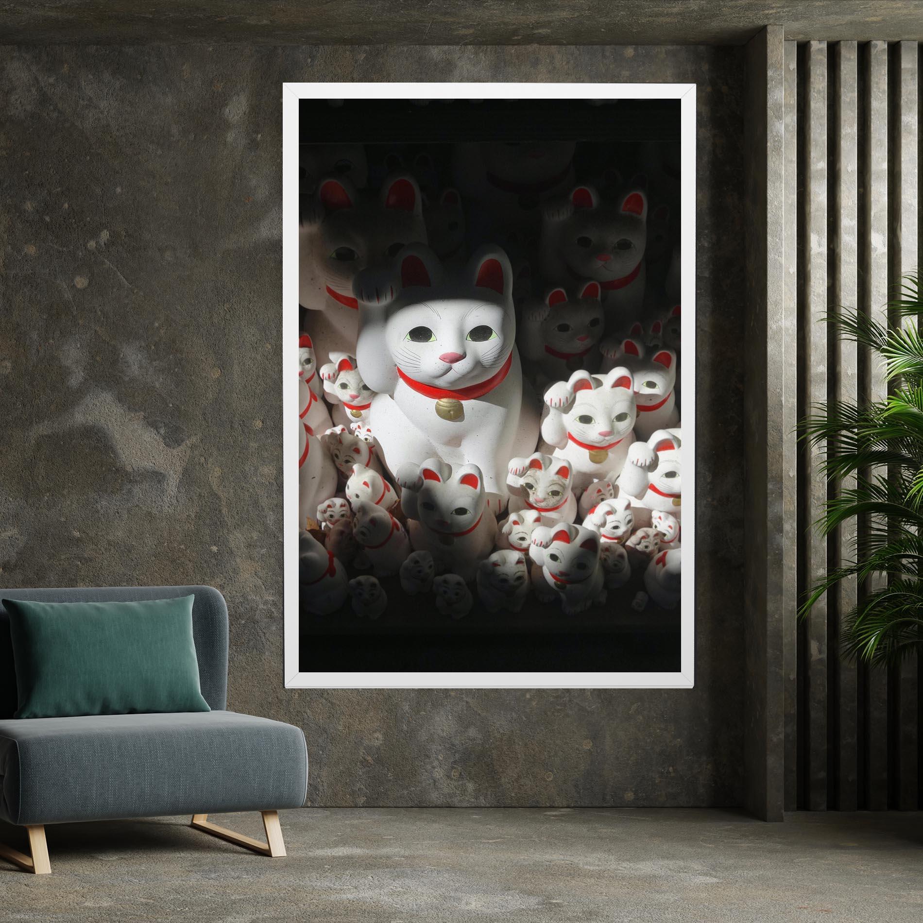 Tablou Canvas White Lucky Cats mockup 7