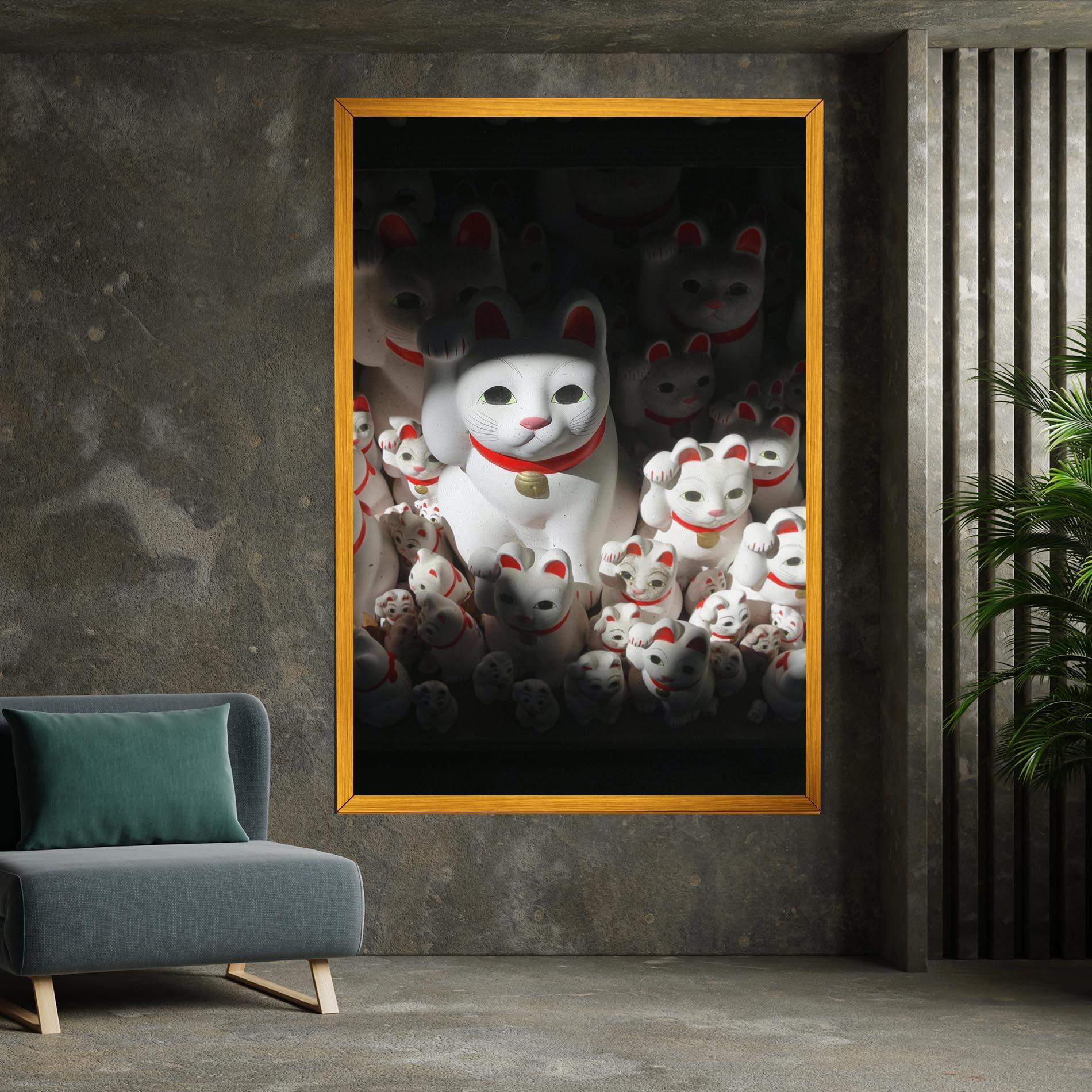 Tablou Canvas White Lucky Cats mockup 7