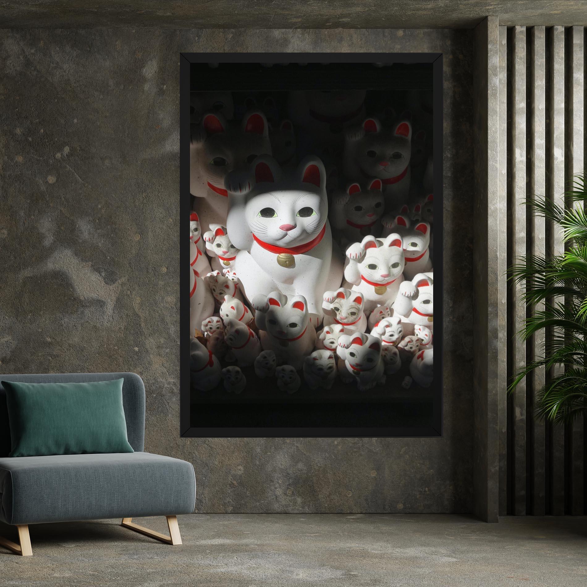 Tablou Canvas White Lucky Cats mockup 7