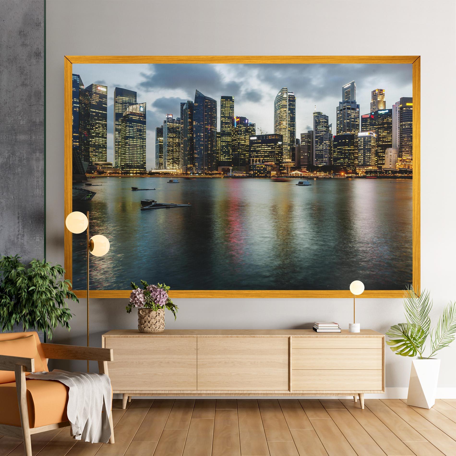 Tablou Canvas Singapore Skyline mockup 9