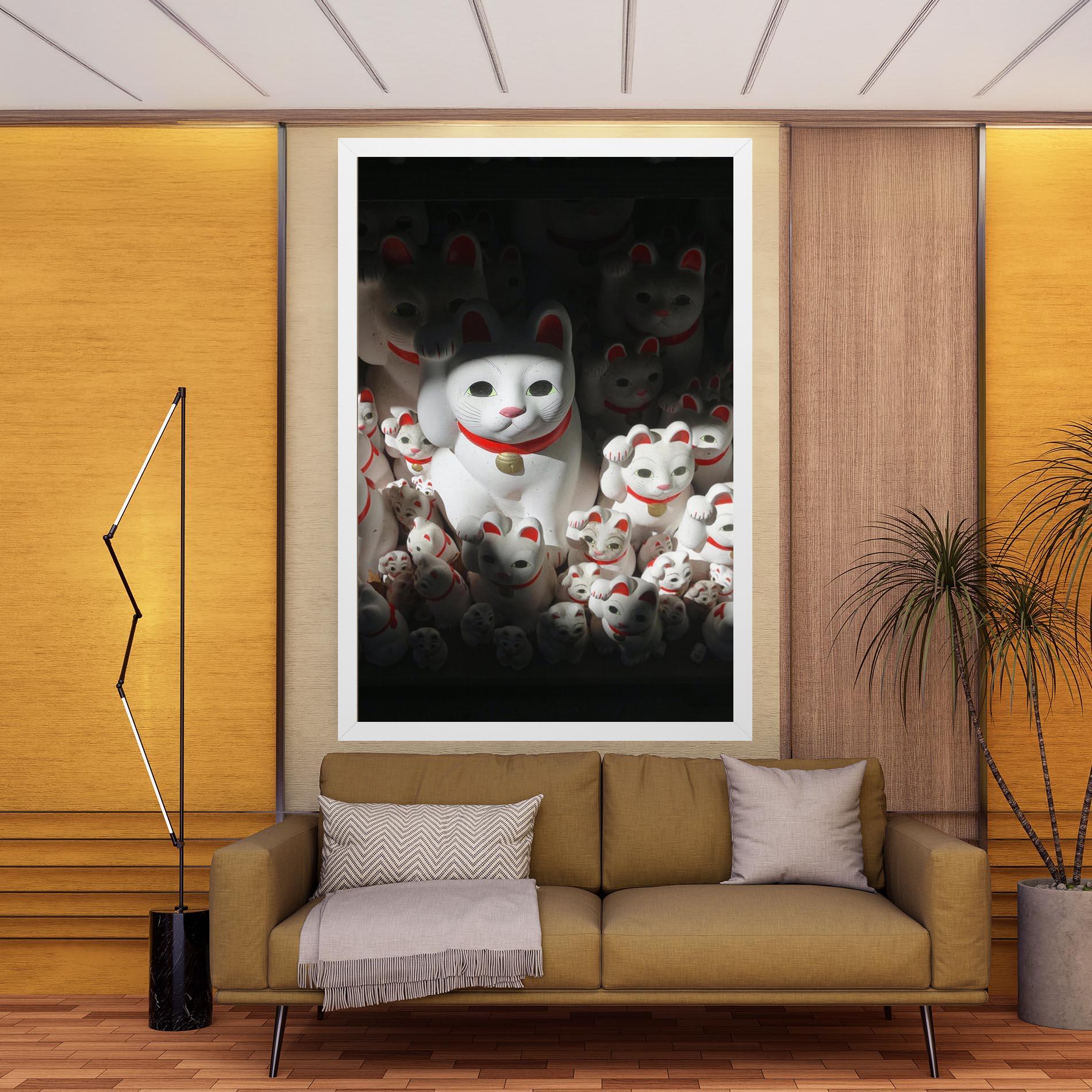 Tablou Canvas White Lucky Cats mockup 9