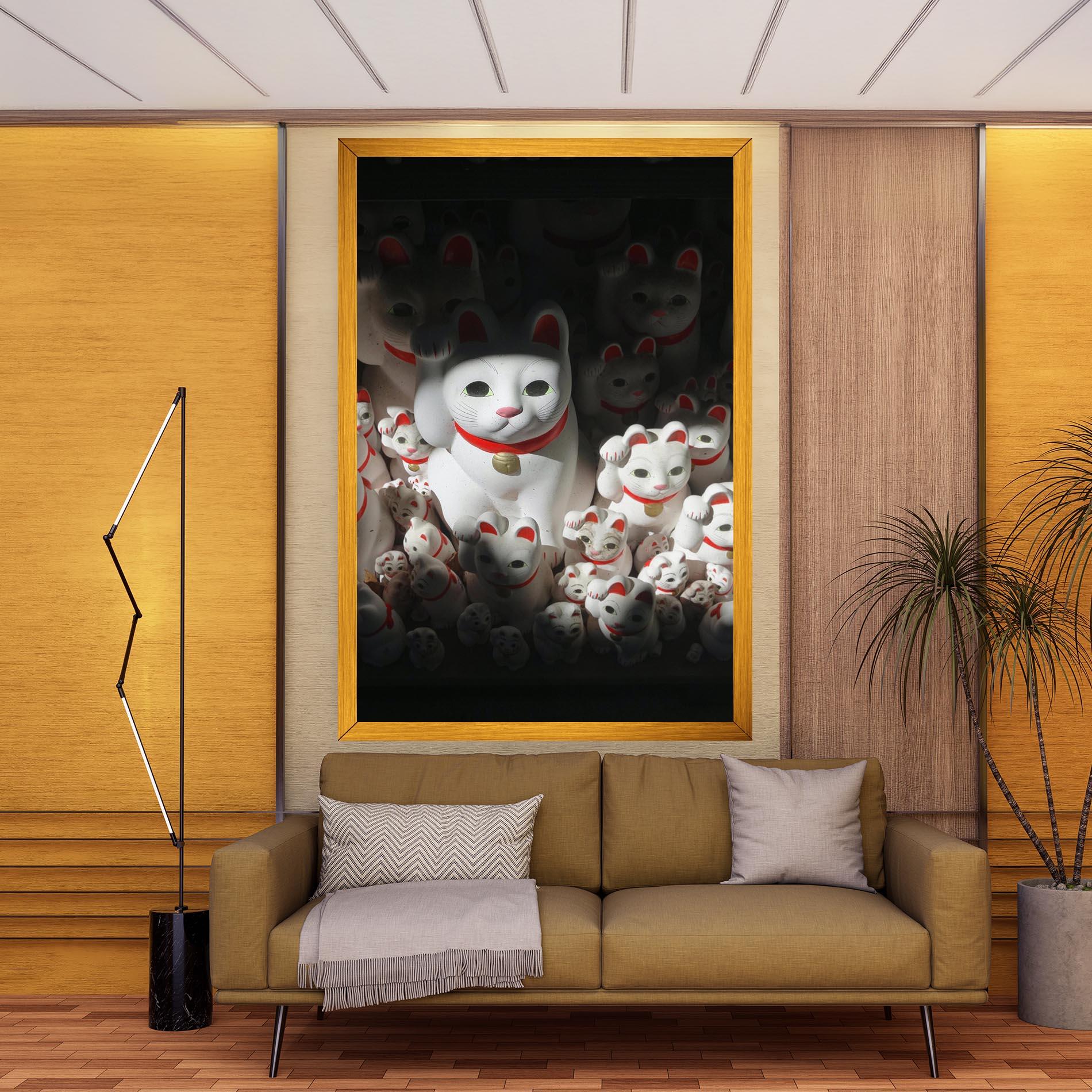 Tablou Canvas White Lucky Cats mockup 9