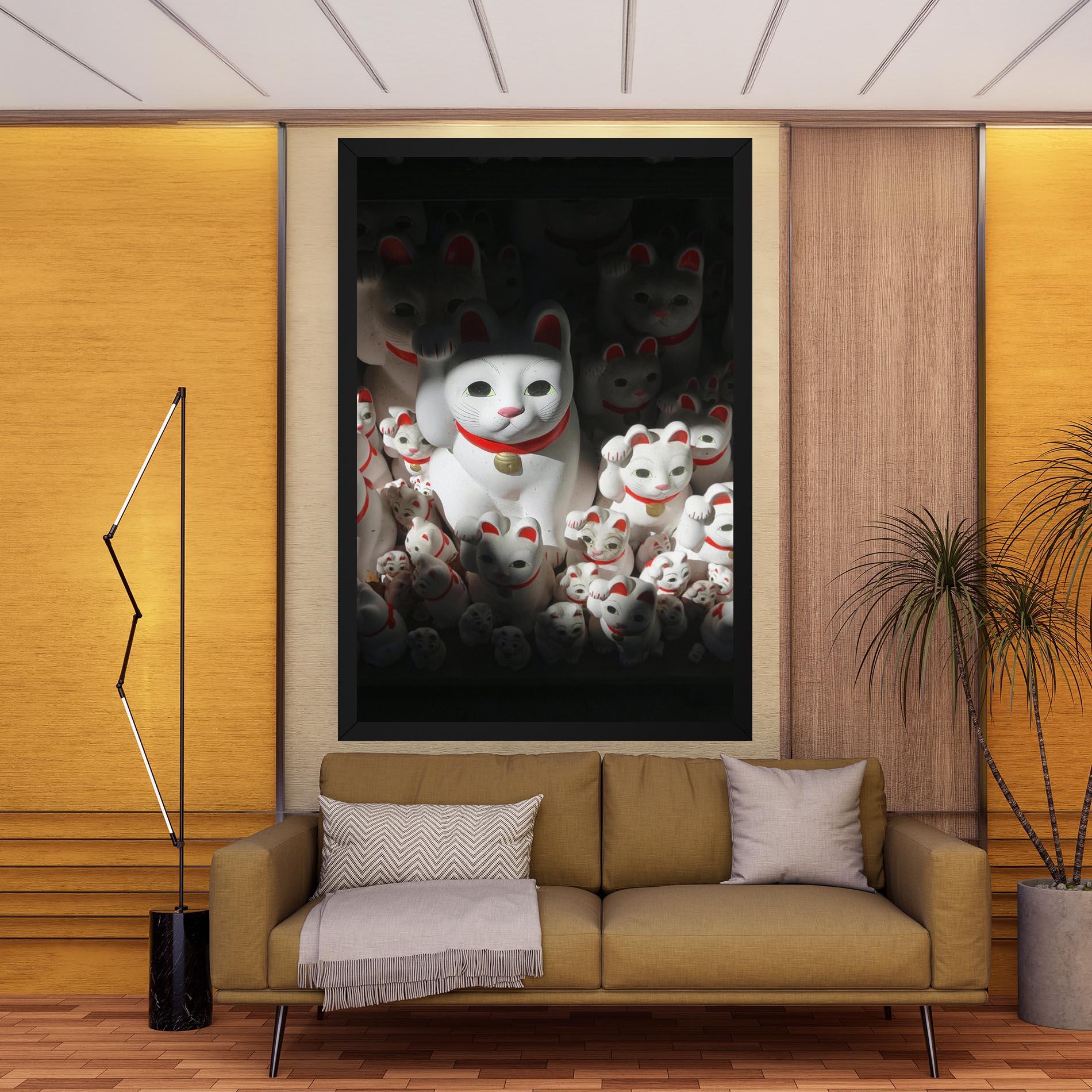 Tablou Canvas White Lucky Cats mockup 9