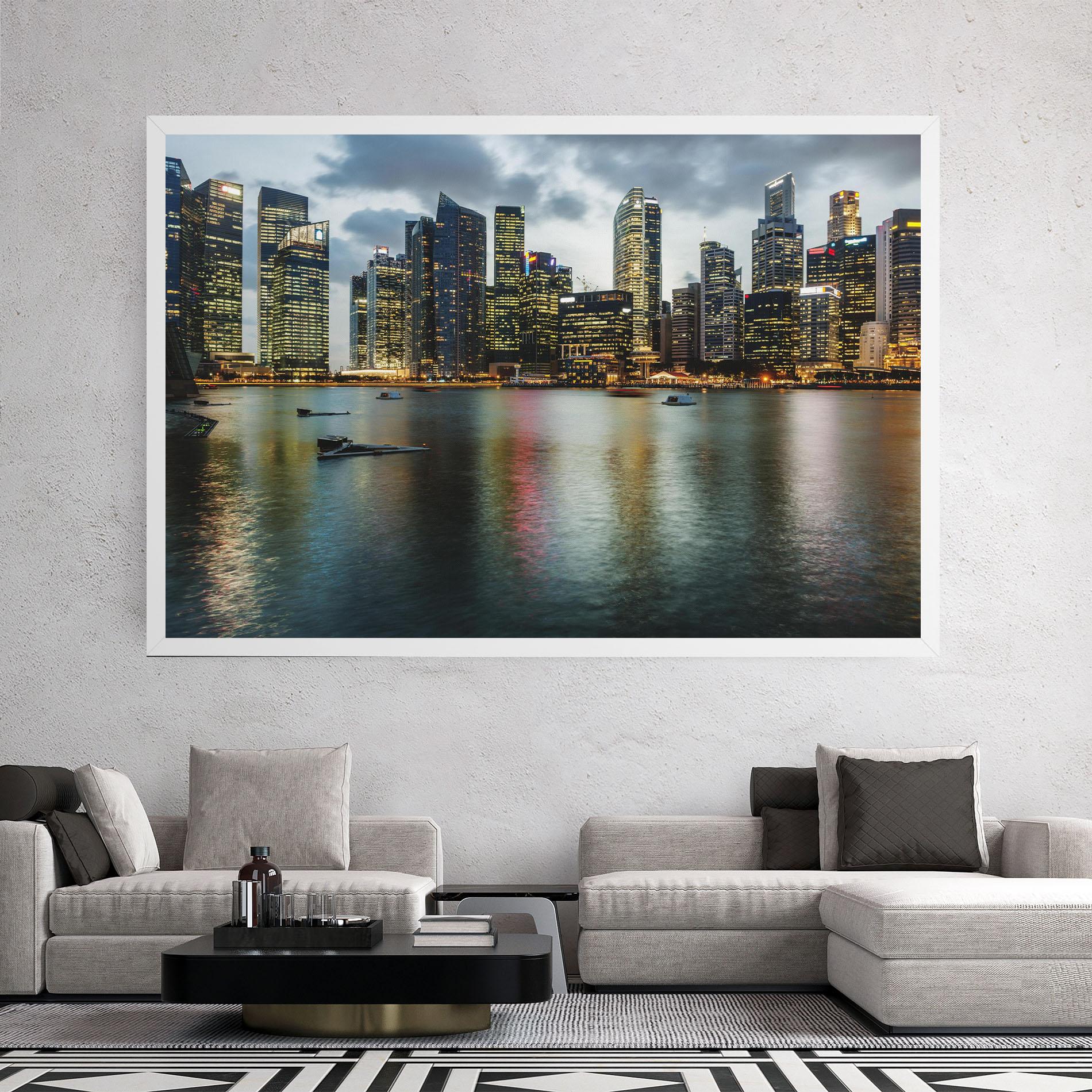 Tablou Canvas Singapore Skyline mockup 2