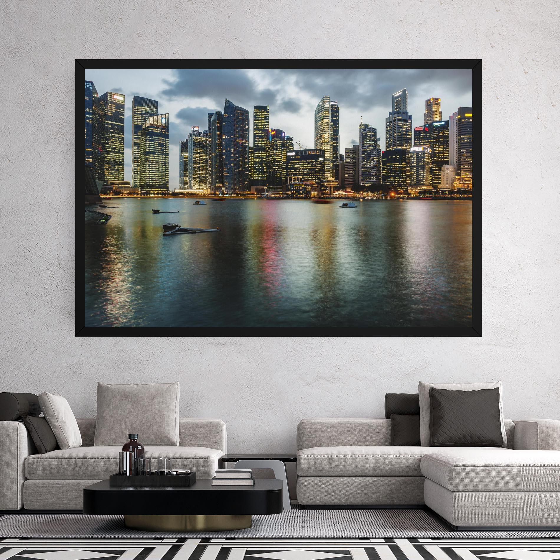 Tablou Canvas Singapore Skyline mockup 2