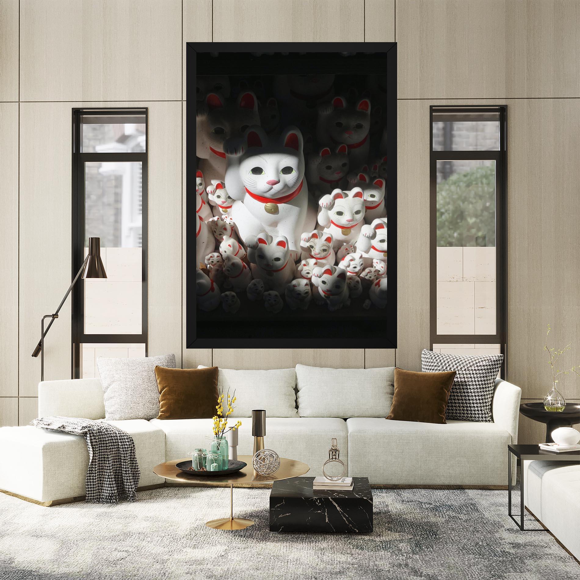 Tablou Canvas White Lucky Cats mockup 2