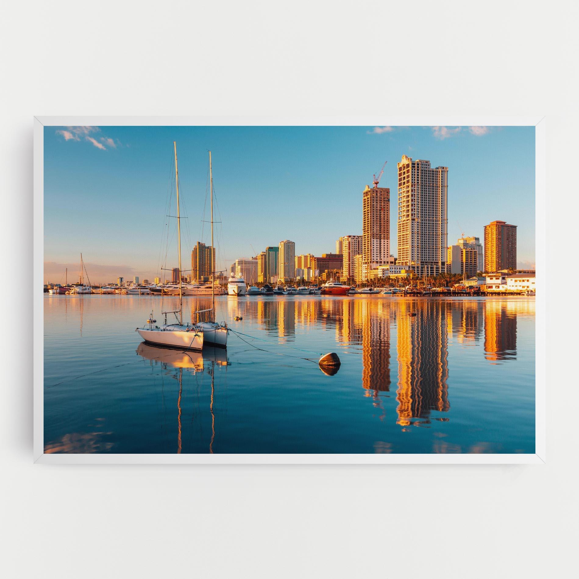 Tablou Canvas Skyscrapers Water mockup 0