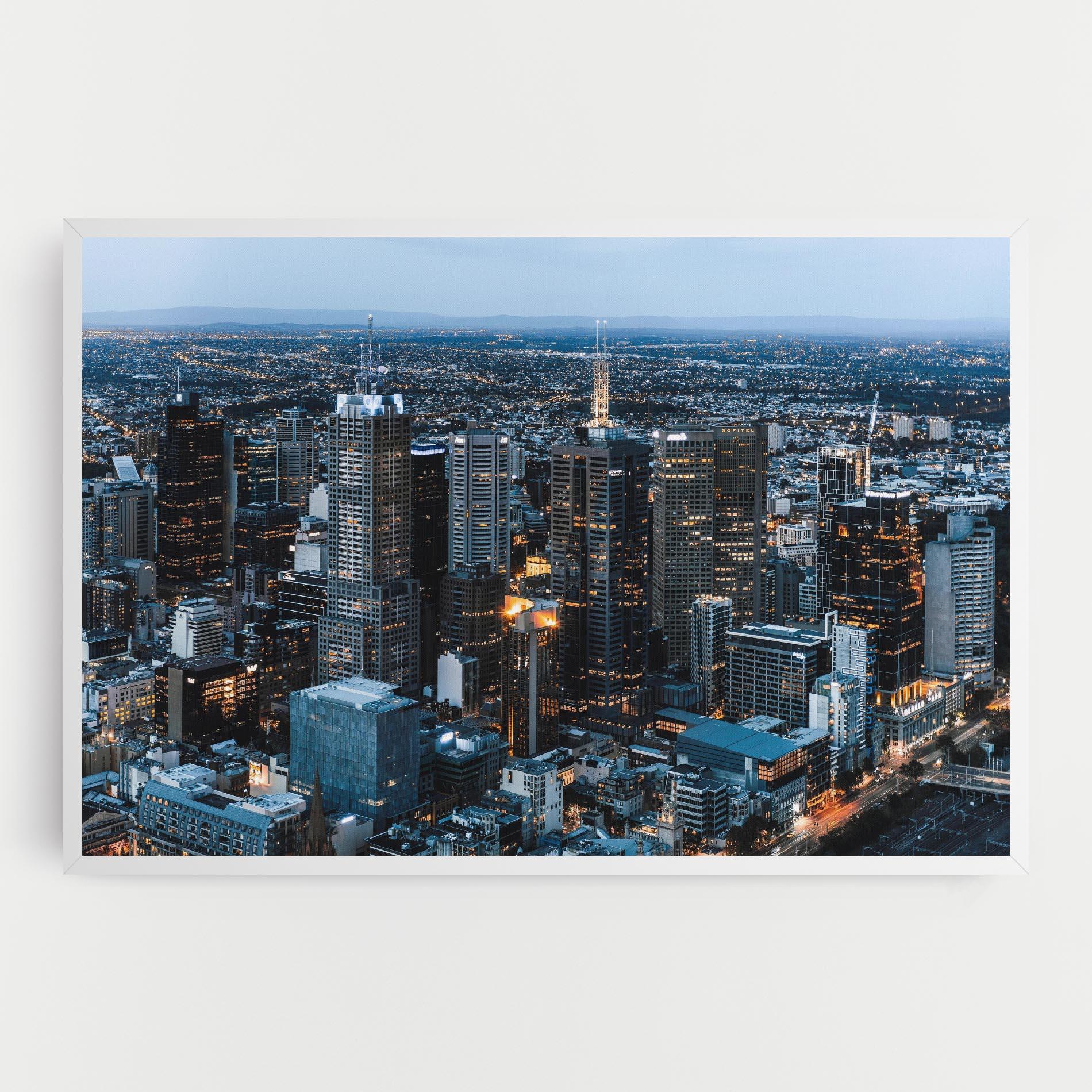 Tablou Canvas Yellow Lights Skyline mockup 0