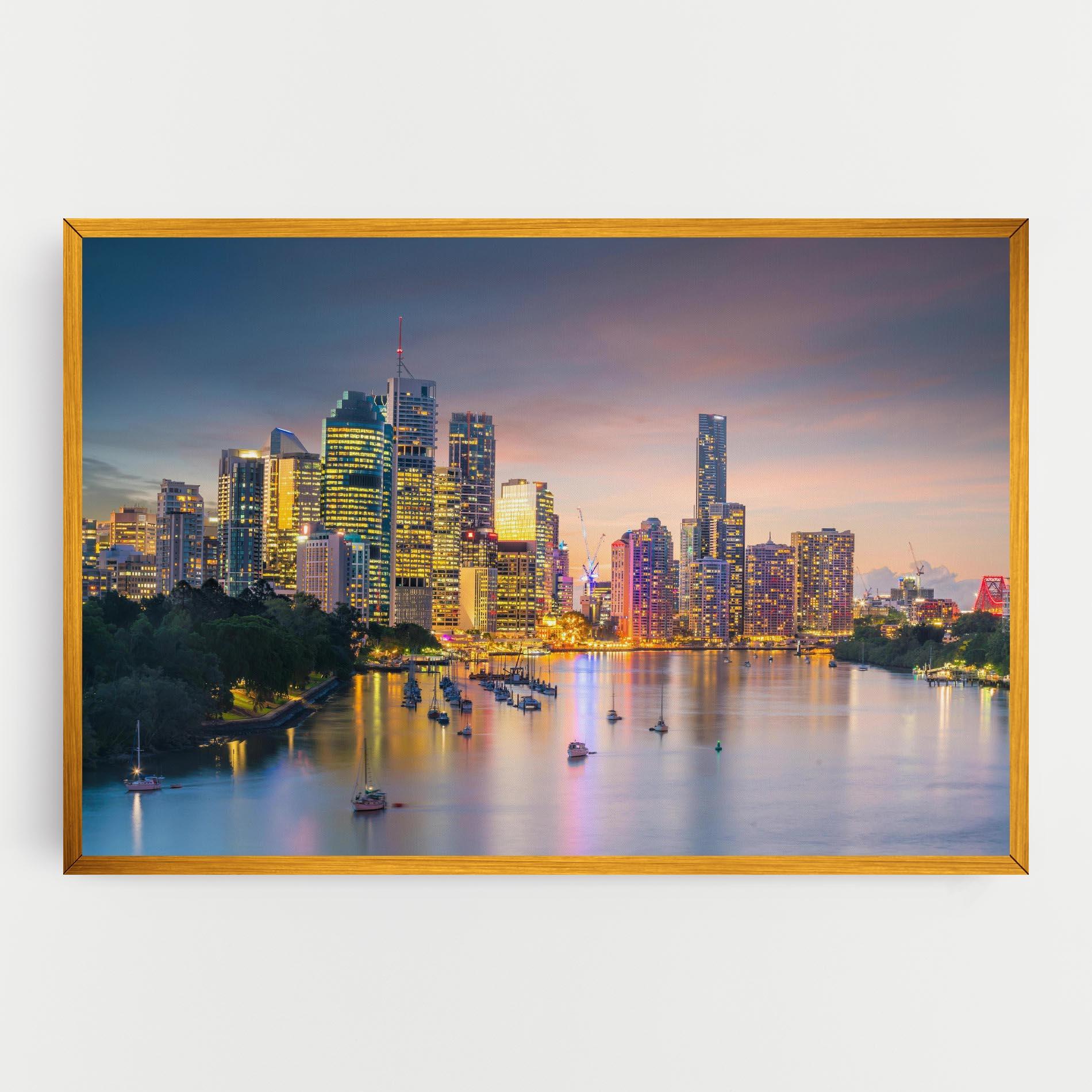 Tablou Canvas Brisbane City Skyline mockup 0