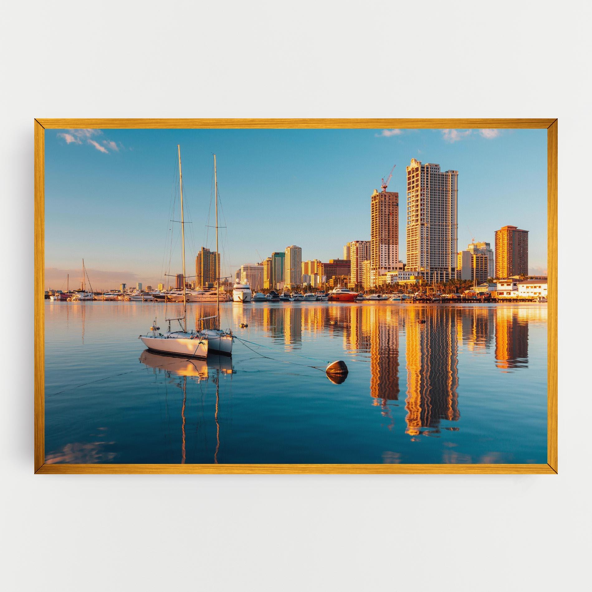 Tablou Canvas Skyscrapers Water mockup 0