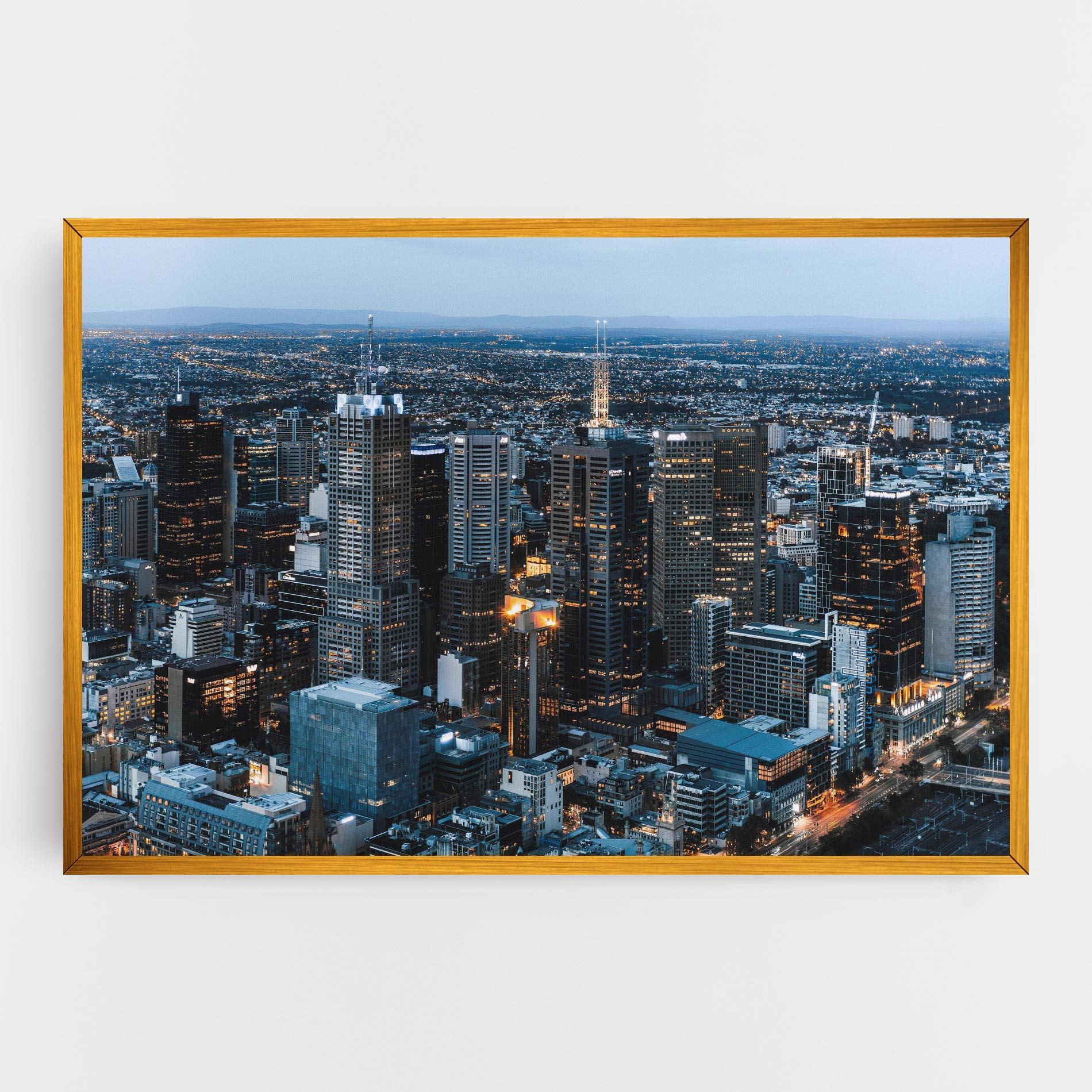 Tablou Canvas Yellow Lights Skyline mockup 0