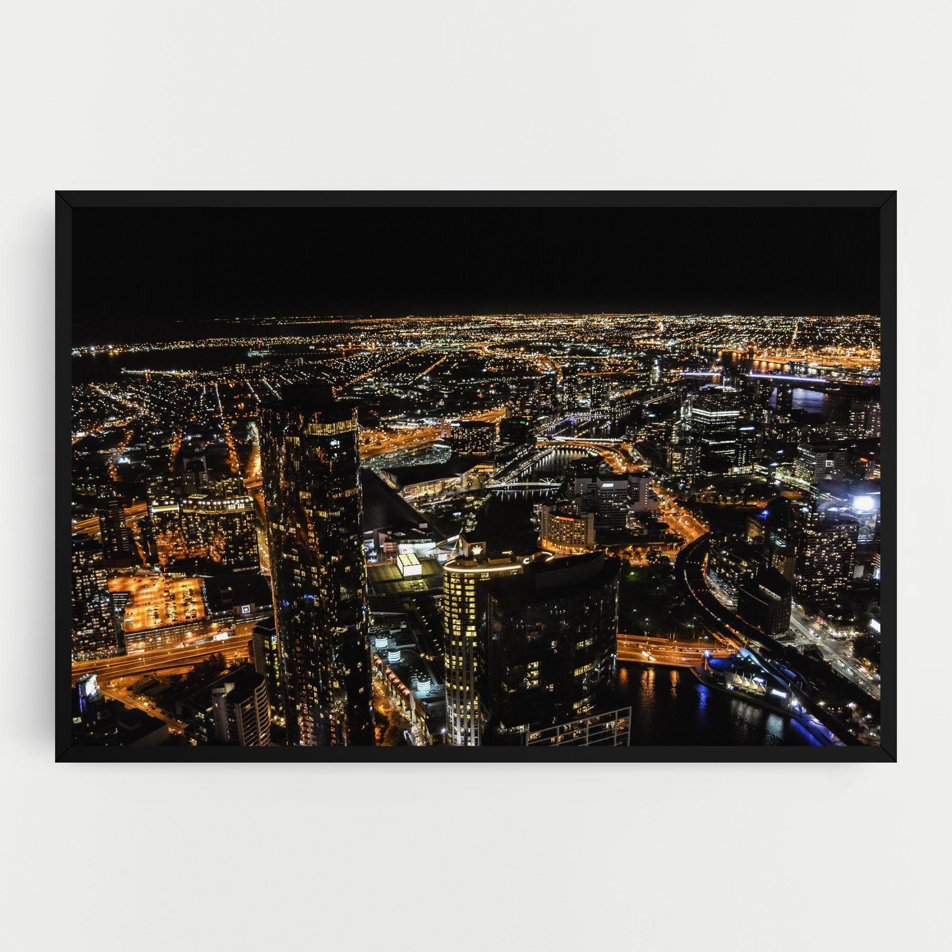 Tablou Canvas Black City Light mockup 0