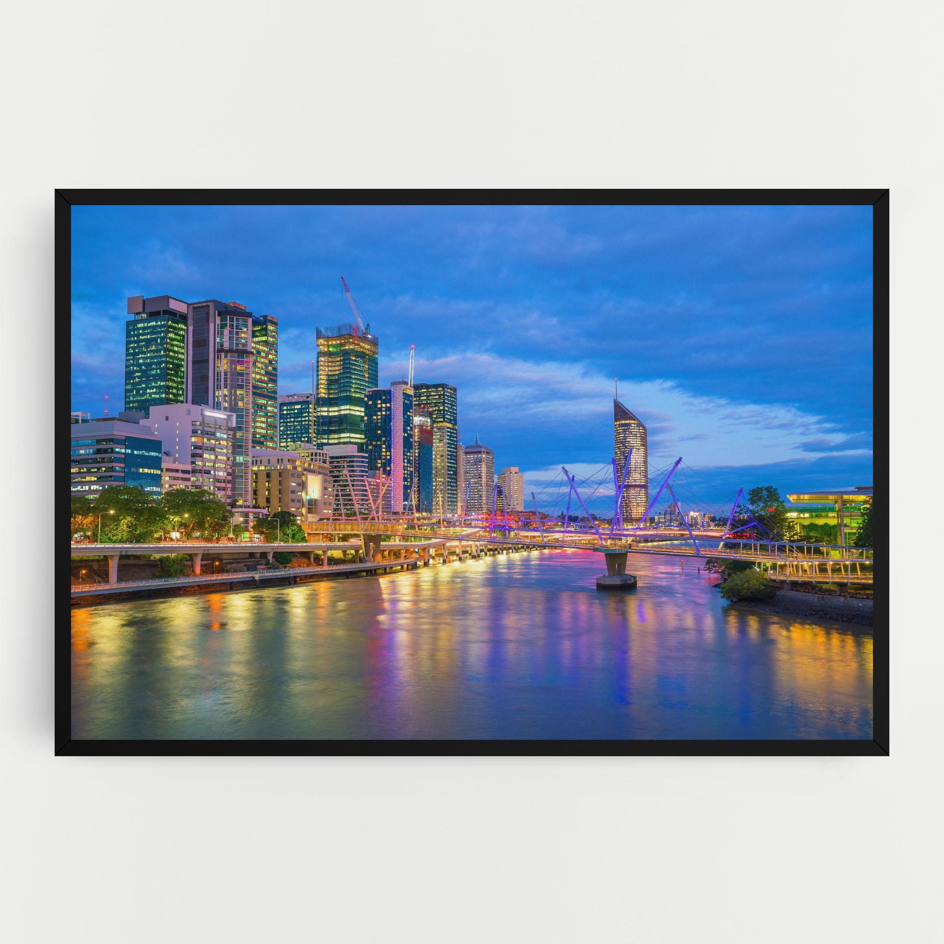 Tablou Canvas Brisbane Skyline View mockup 0