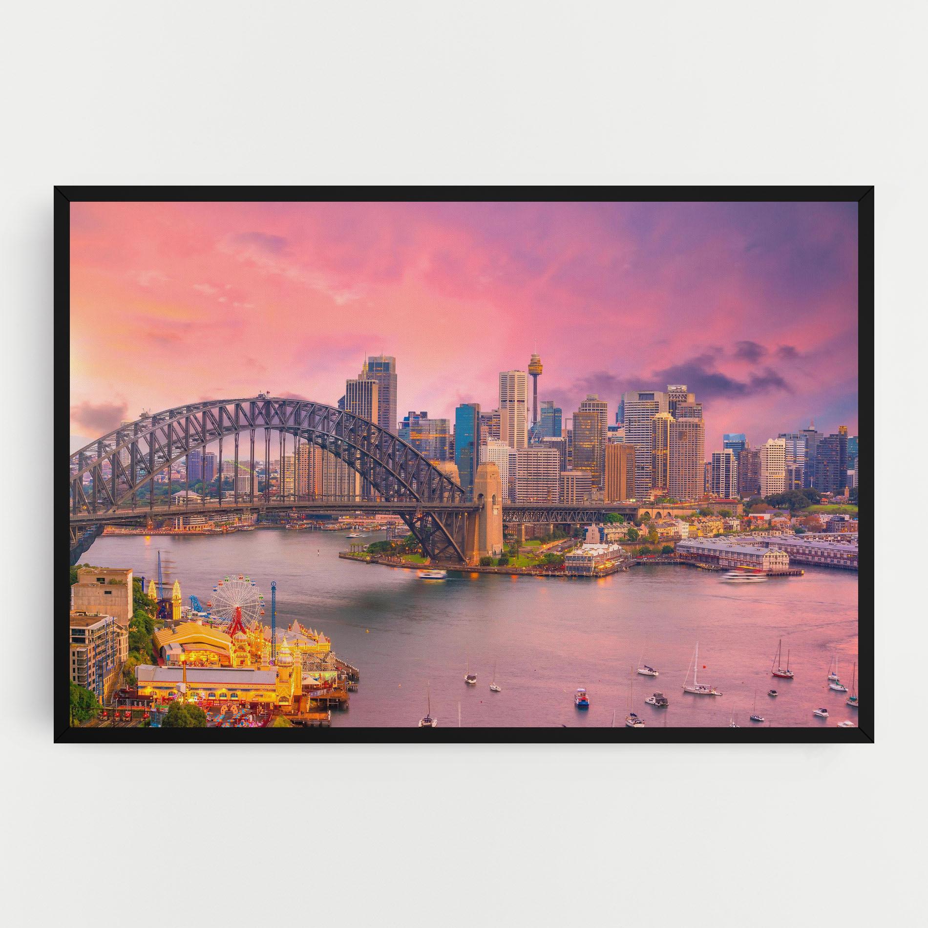 Tablou Canvas Pink Sydney Skyline mockup 0