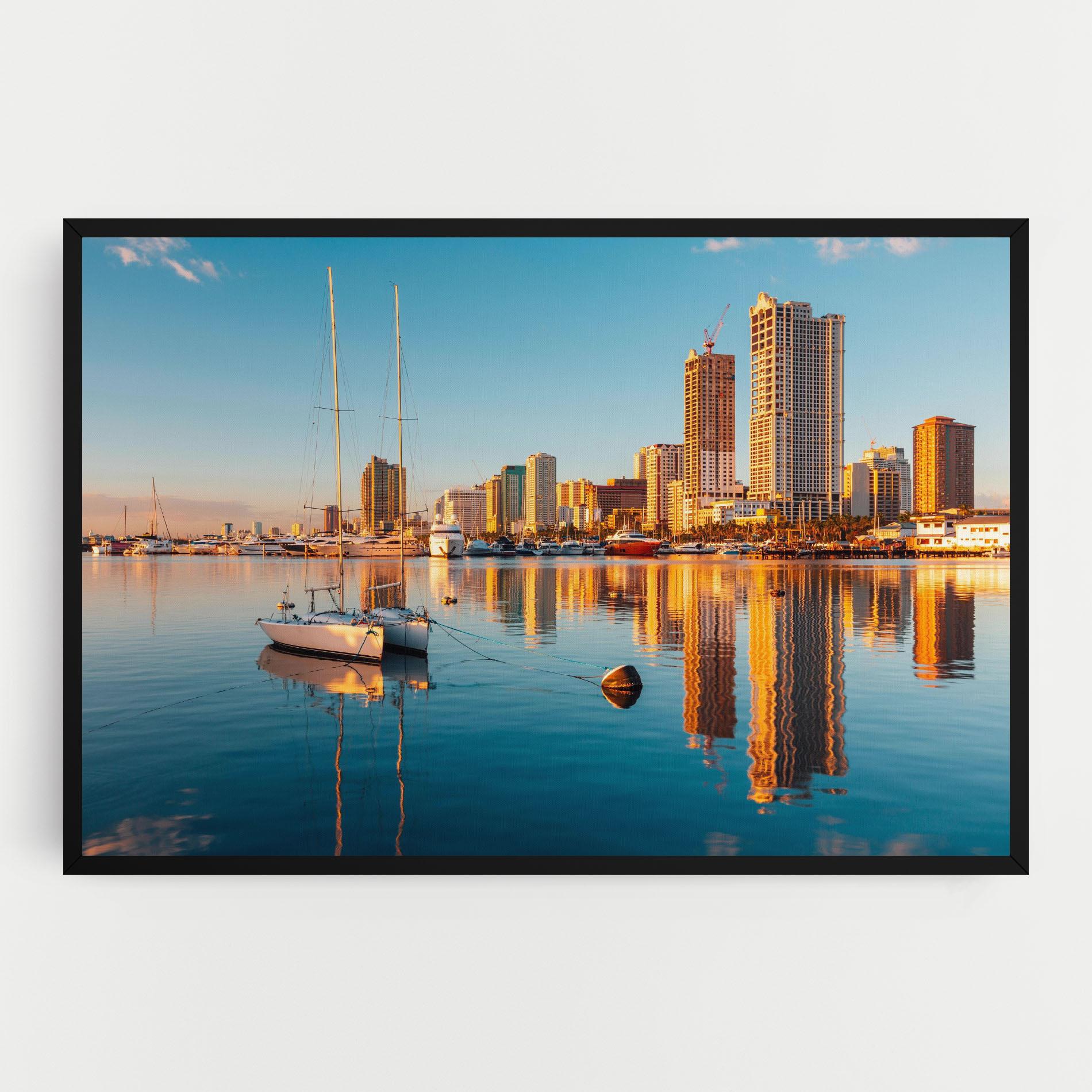 Tablou Canvas Skyscrapers Water mockup 0